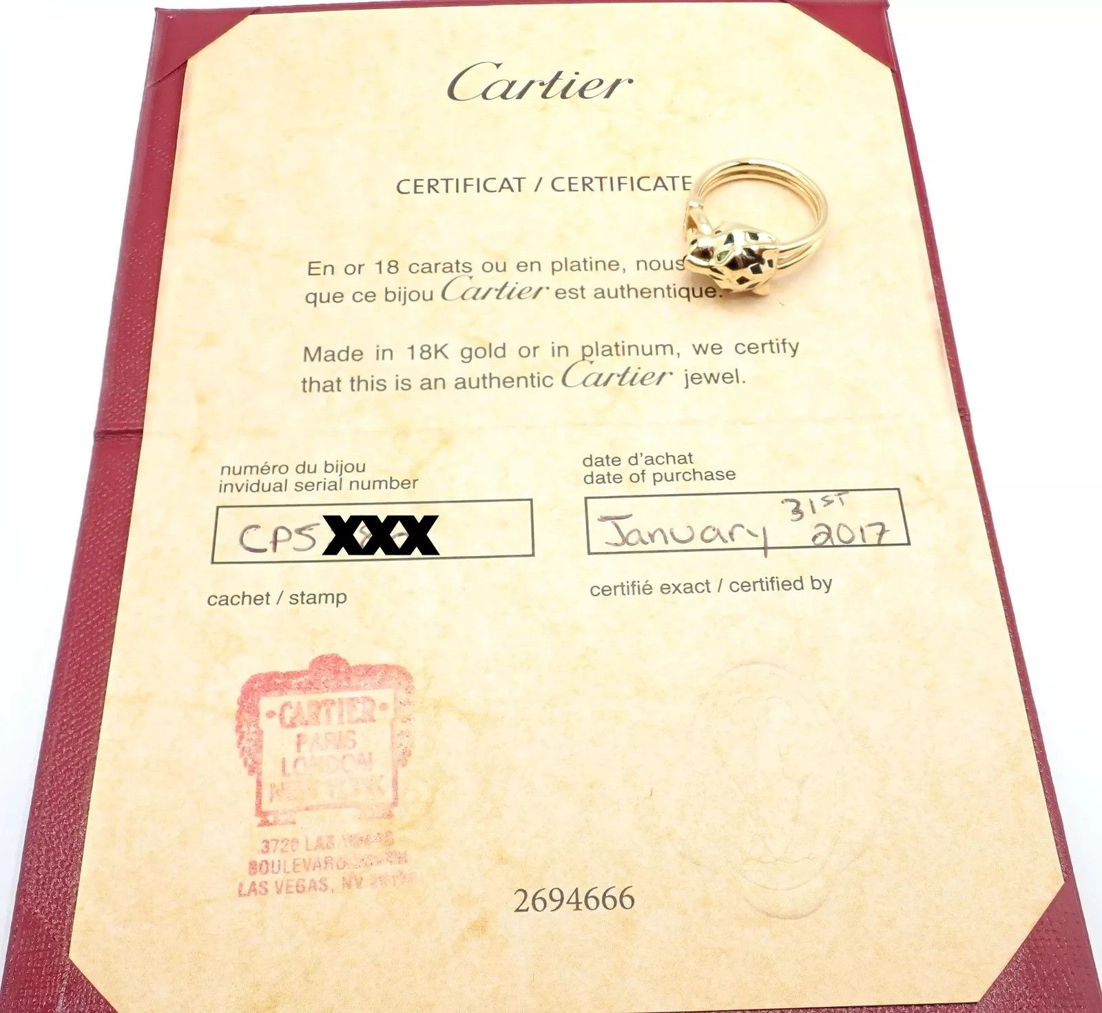 Cartier Cartier Panthere 18k Gold Diamond Lacquer Tsavorite Ring Size ONE SIZE - 8 Thumbnail
