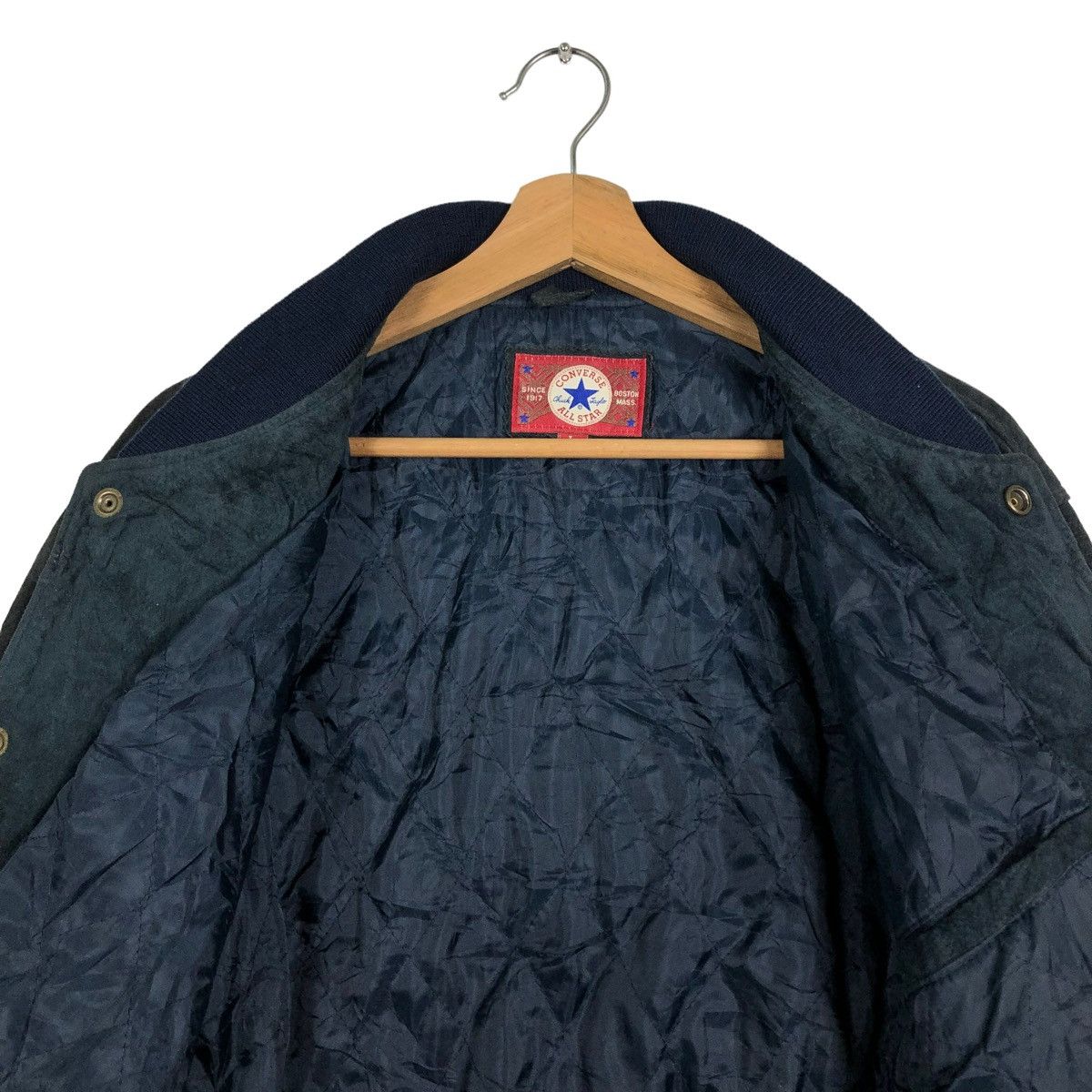 Converse 🔥90’s VTG LEATHER BOMBER JACKET CONVERSE ALL STAR BOSTON Size US L / EU 52-54 / 3 - 11 Thumbnail
