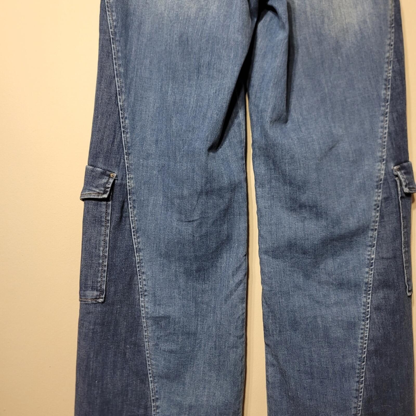 Other Democracy “Ab”solution Skyrise Colorblock Cargo Jeans Sz 8 Size 30" / US 8 / IT 44 - 9 Thumbnail