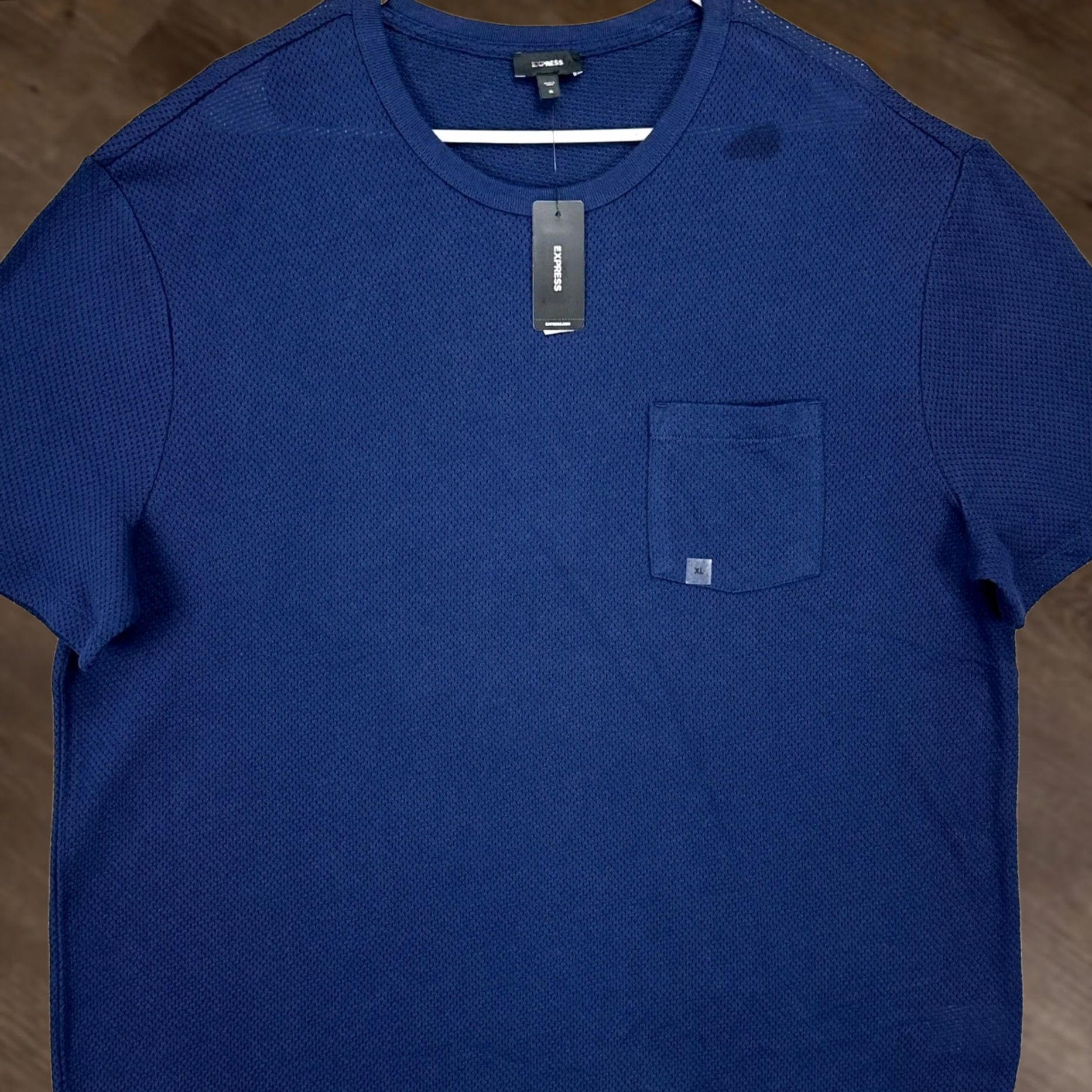 Express Express Mens Jersey Shirt XL Navy Blue Pocket Tee Casual Cotton Short Sleeve New Size US XL / EU 56 / 4 - 1 Thumbnail