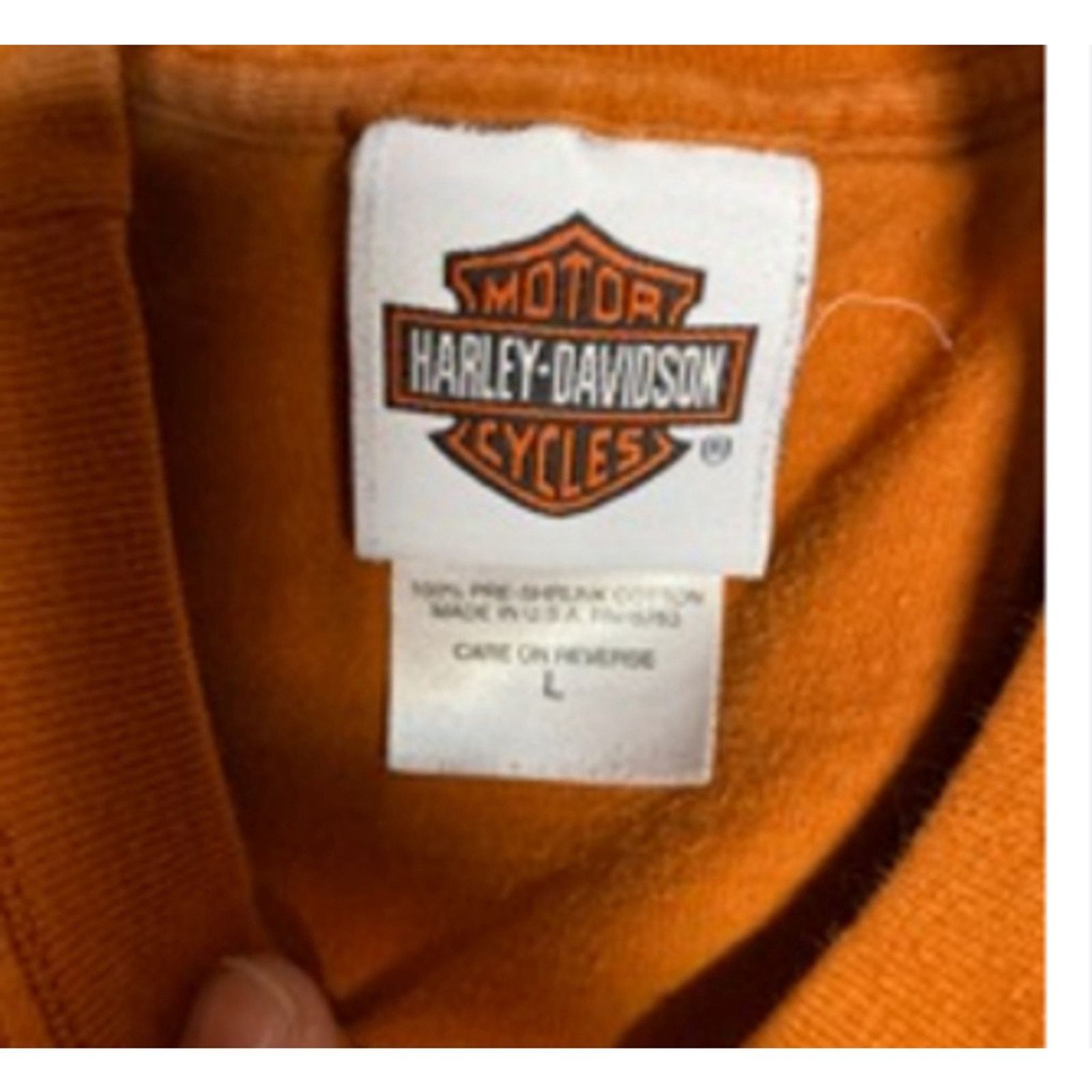 Harley Davidson Vintage Orange Harley Davidson Graphic Tee Hanes Beefy L Size US L / EU 52-54 / 3 - 5 Thumbnail