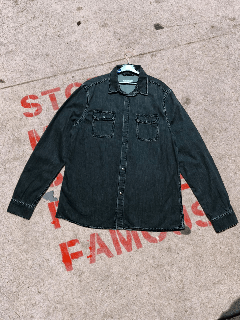 Allsaints Allsaints designer distressed denim shirt Size US M / EU 48-50 / 2 - 1 Thumbnail