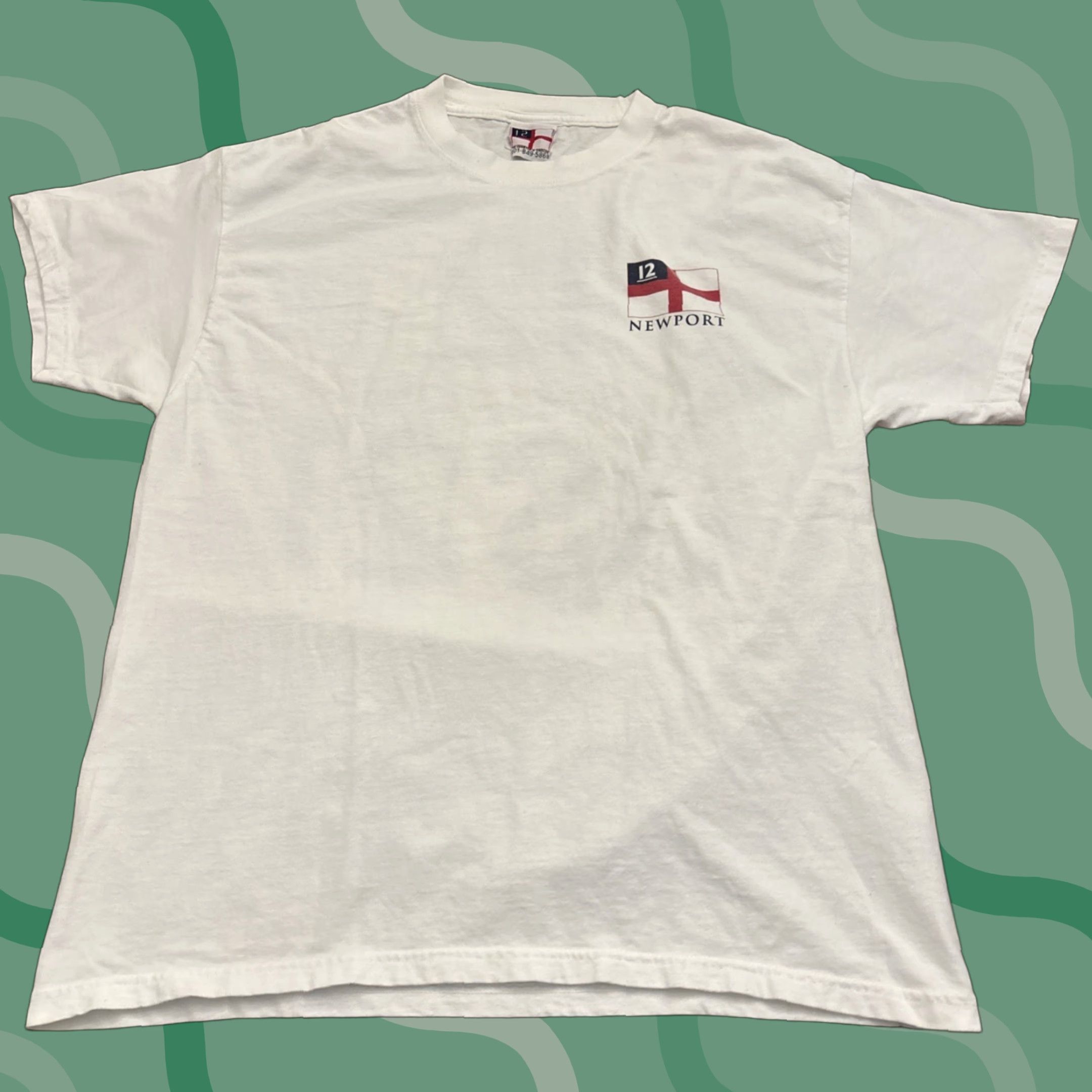 Hanes VINTAGE American Eagle 12 Meter Yacht T Shirt White Size L Men T-Shirt 90s USA Racing Hanes Size US L / EU 52-54 / 3 - 1 Thumbnail
