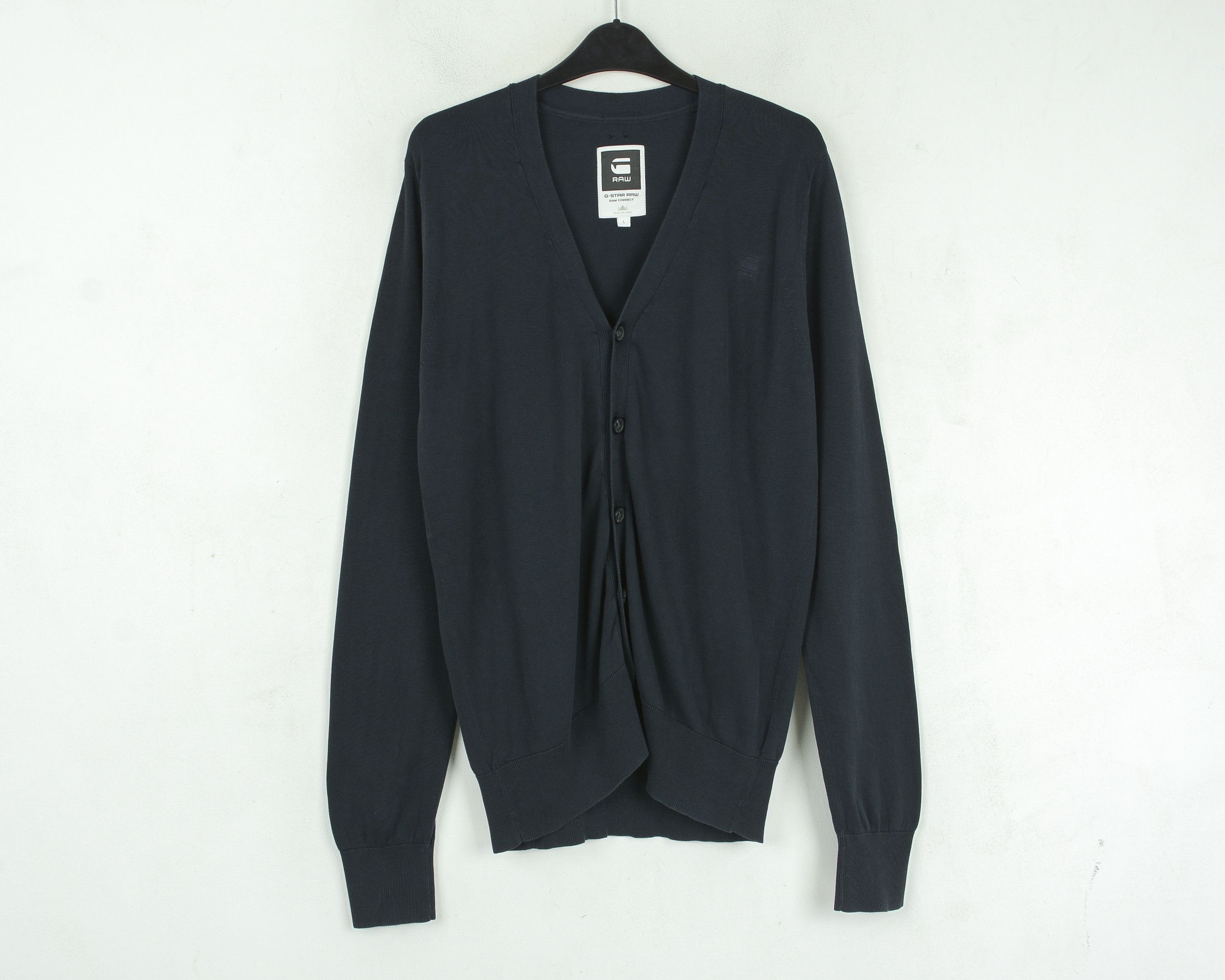 G-Star Tamanho L Navy Blue Jumper Sweater Cardigan Cotton Jacket Size US L / EU 52-54 / 3 - 1 Thumbnail