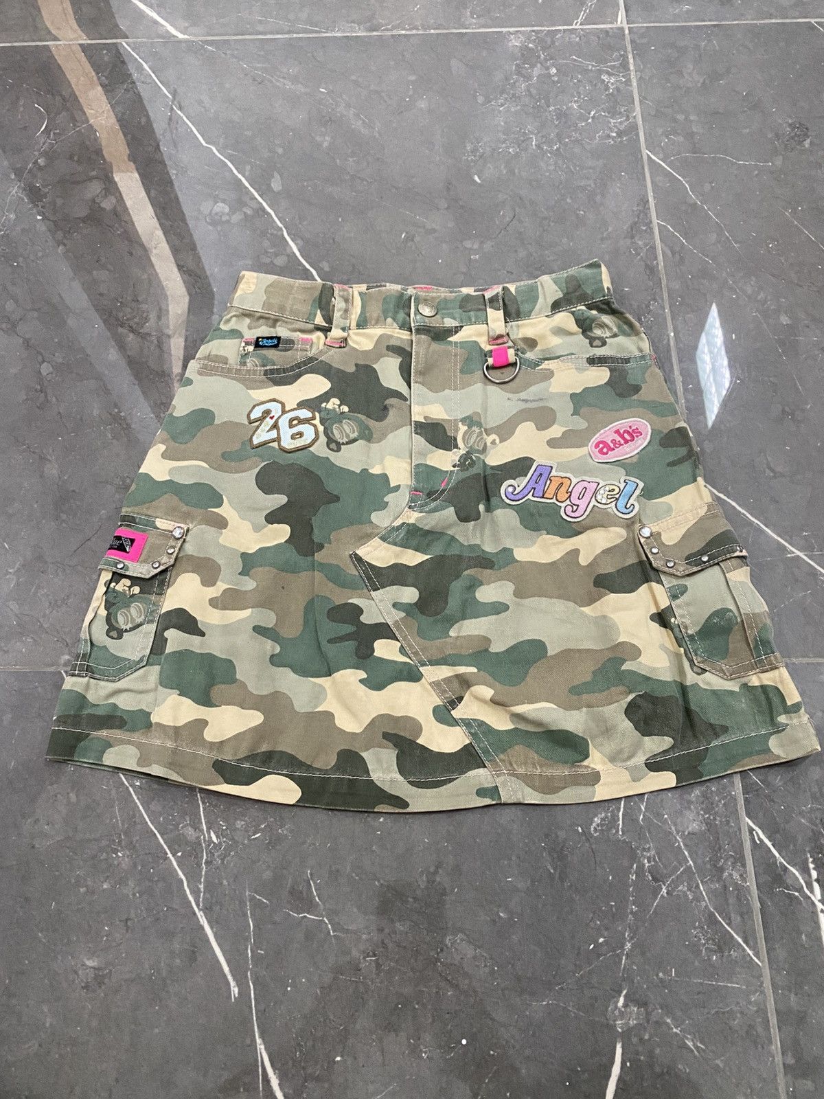 Angel Blue × Hysteric Glamour × Japanese Brand Angle Blue Logo Camo Mini Skirt Size 24" / US 00 / IT 34 - 1 Thumbnail