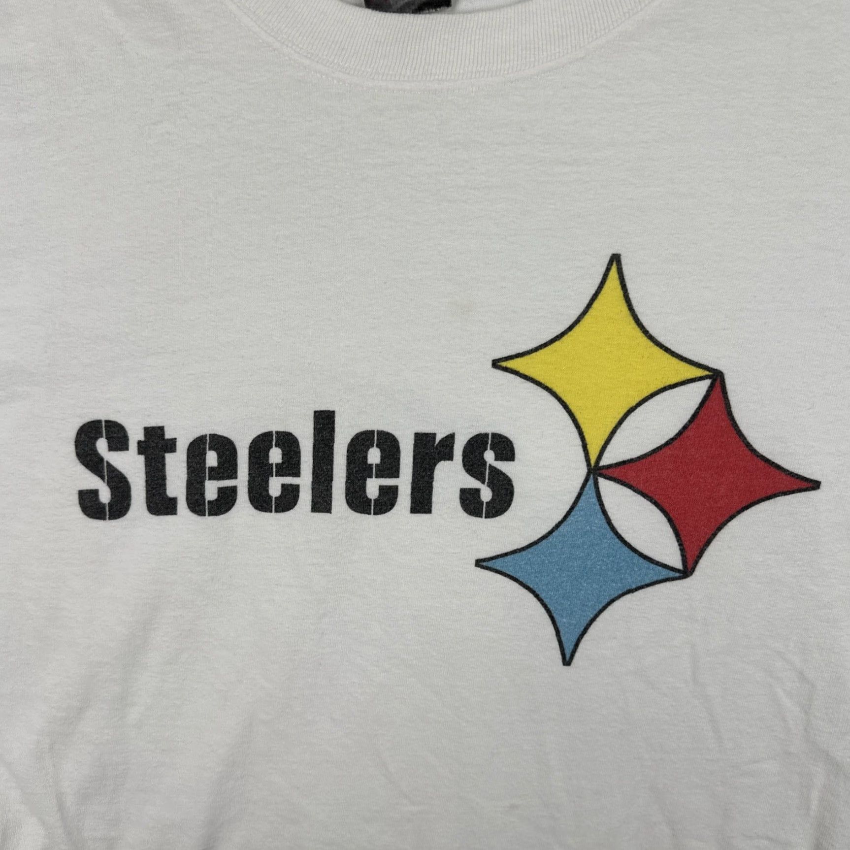 Hanes VINTAGE Hanes Beefy-T T-Shirt XXL White Long Sleeve NFL Pittsburgh Steelers Men 2XL Crew Neck Graphic Print Sports Shirts Size US XXL / EU 58 / 5 - 6 Thumbnail