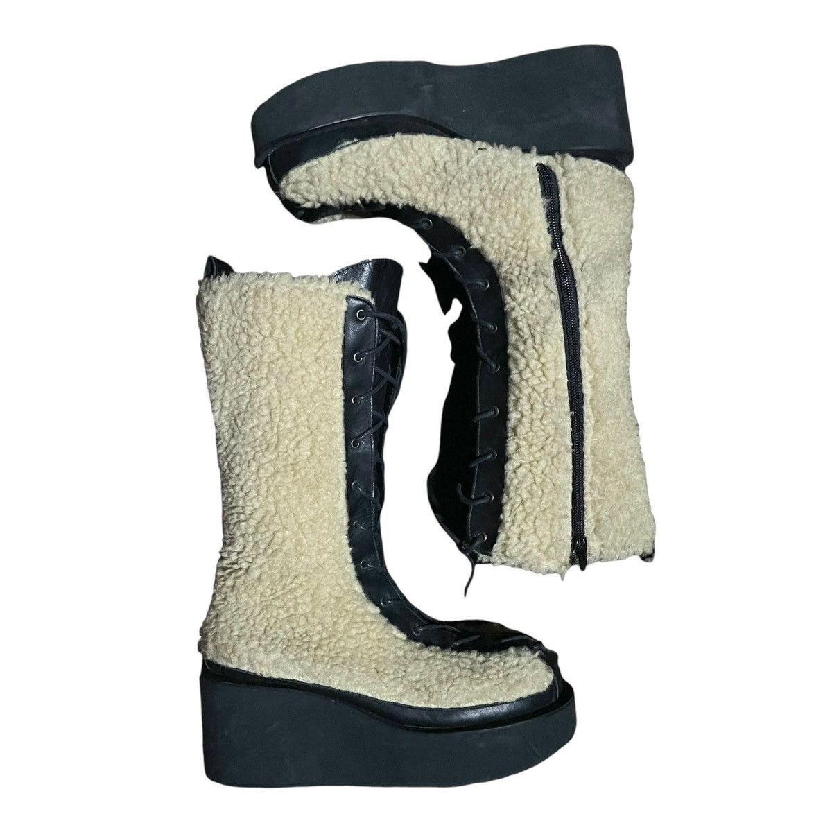 Designer × Japanese Brand Betty blues Sherpa platform boots Size US 7.5 / EU 40-41 - 3 Thumbnail