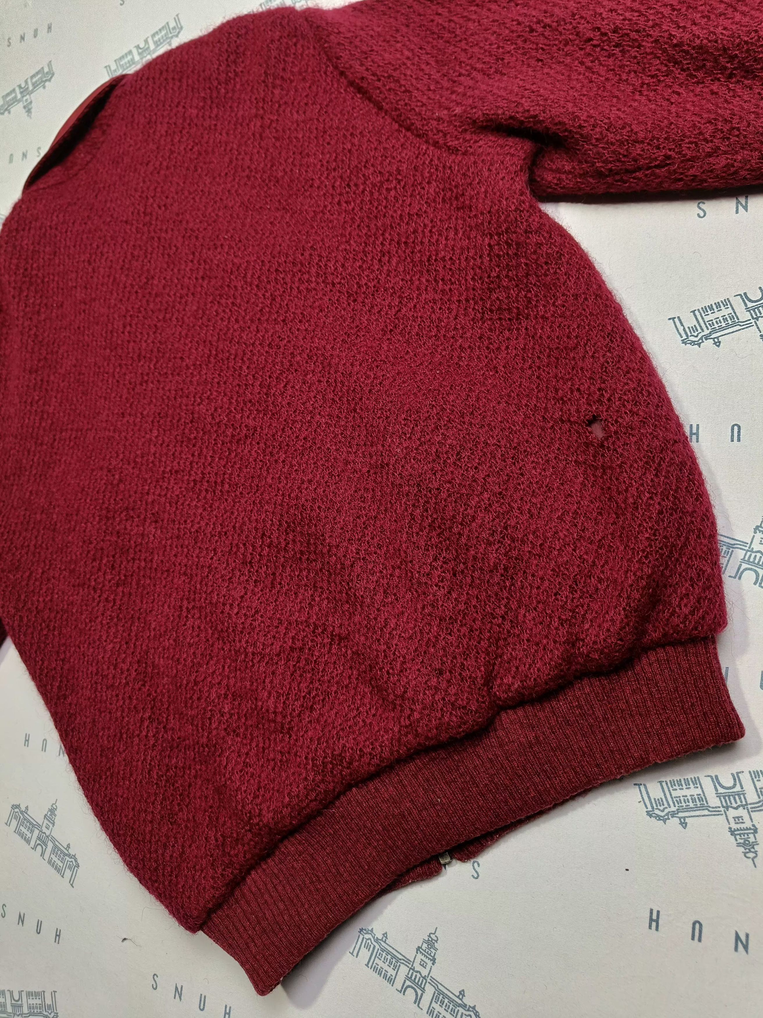 Lindbergh Vintage Lindbergh Maroon Knit Jacket Size US M / EU 48-50 / 2 - 6 Thumbnail