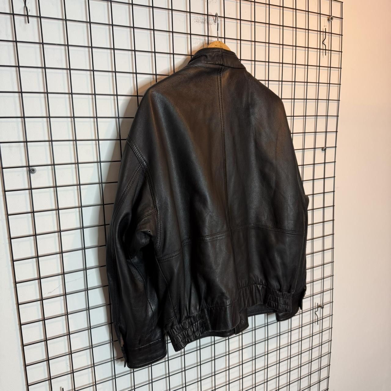 Vintage Vintage 90s Real Leather Boxy Black Jacket Size US L / EU 52-54 / 3 - 2 Thumbnail
