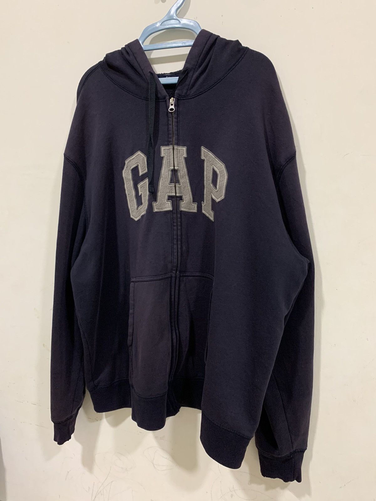 Gap × Vintage Dark Blue GAP Zip Up Hoodie Size US XXL / EU 58 / 5 - 2 Thumbnail