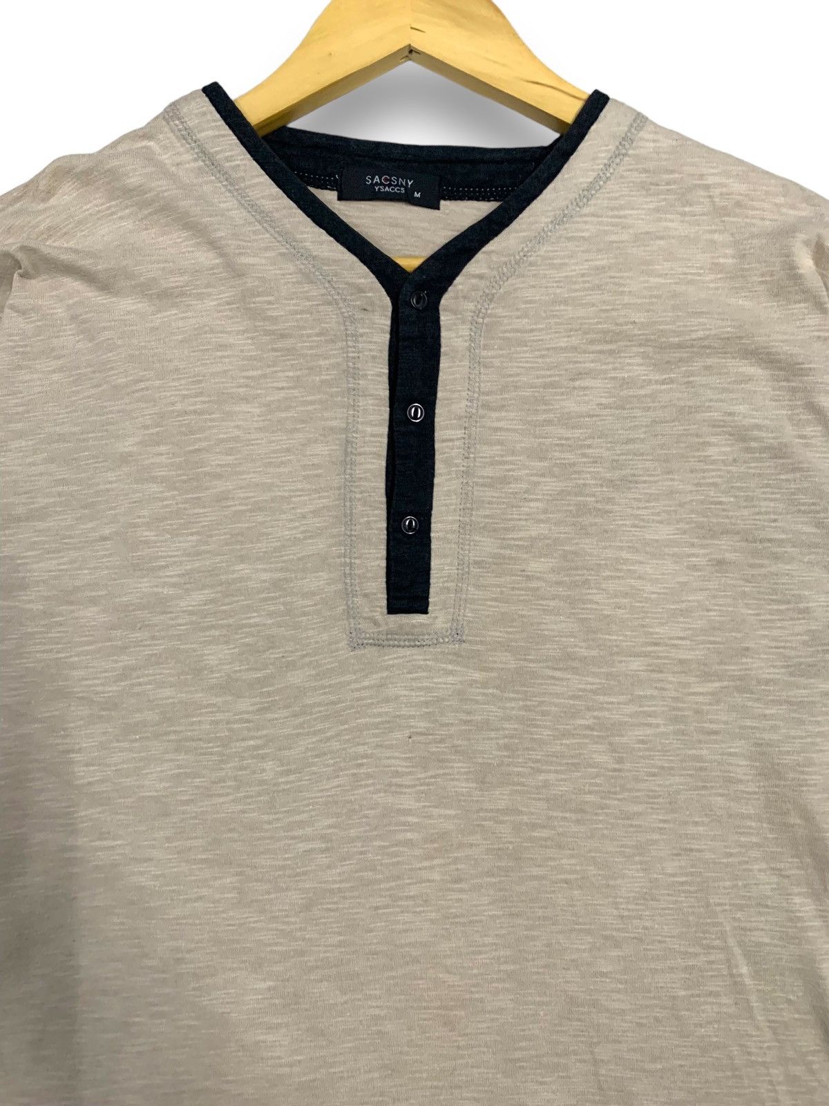 Yohji Yamamoto Vintage Sacsny Ysaccs Henley Long Sleeve by Yohji Yamamoto Size US M / EU 48-50 / 2 - 4 Thumbnail
