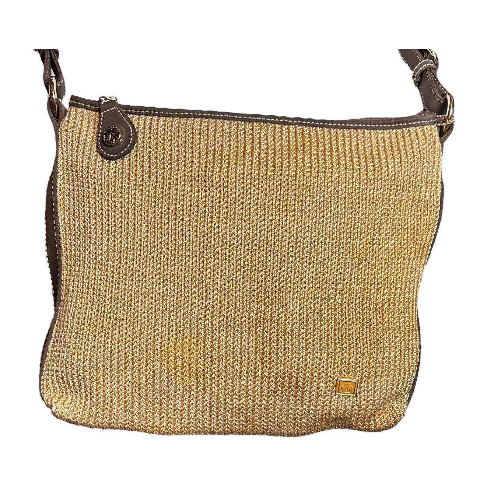 The Sak The Sak Original Taupe Woven Knit Leather Strap Shoulder Bag Size ONE SIZE - 4 Thumbnail
