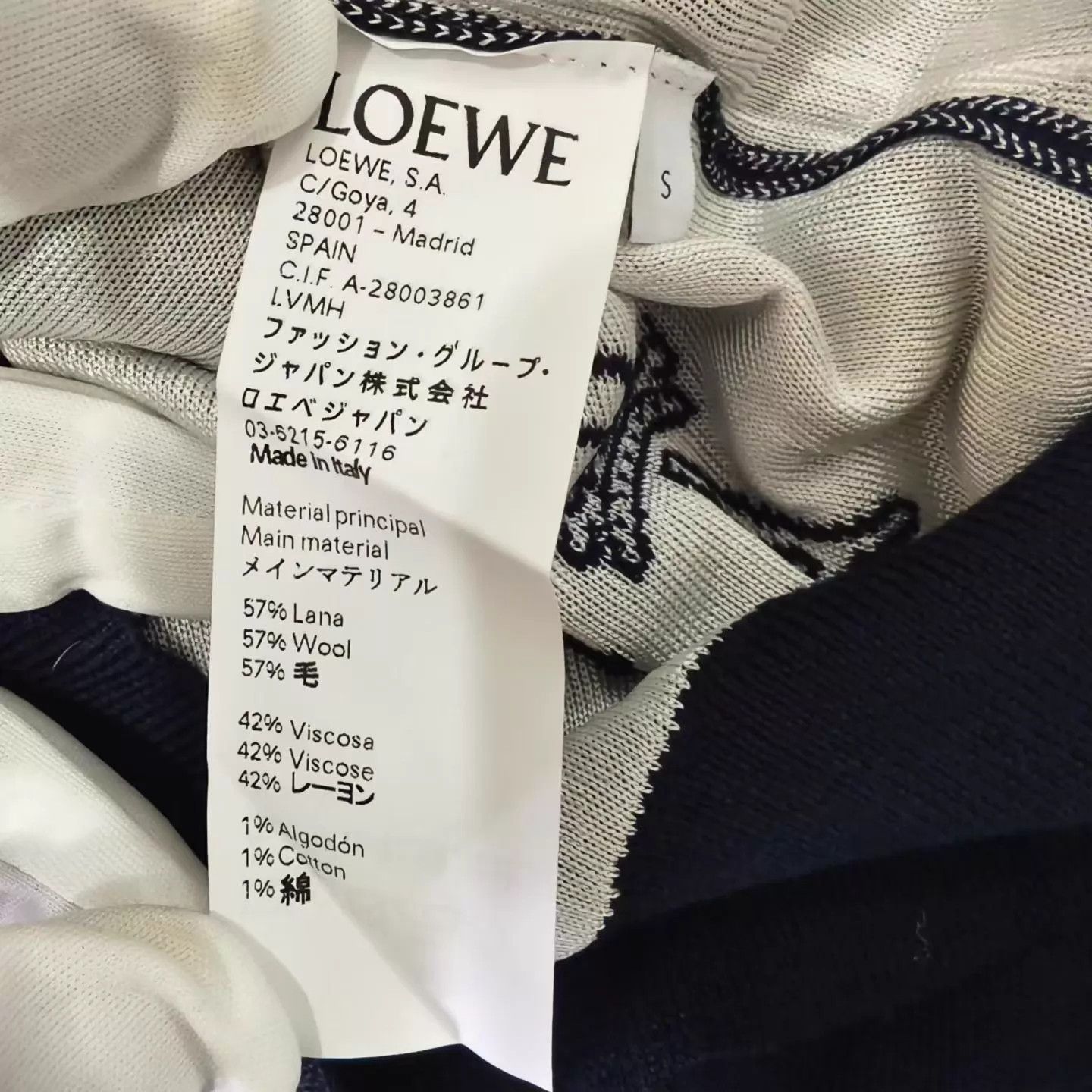 Loewe LOEWE Navy Blue Logo Knit Top S New Size US S / EU 44-46 / 1 - 4 Thumbnail