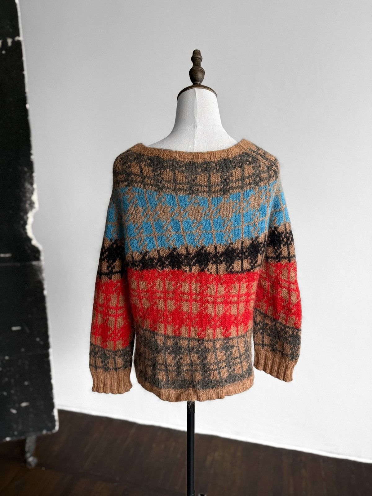 Other Jucca Womens Plaid Fair Isle Mohair Wool Blend Sweater Size M / US 6-8 / IT 42-44 - 2 Thumbnail