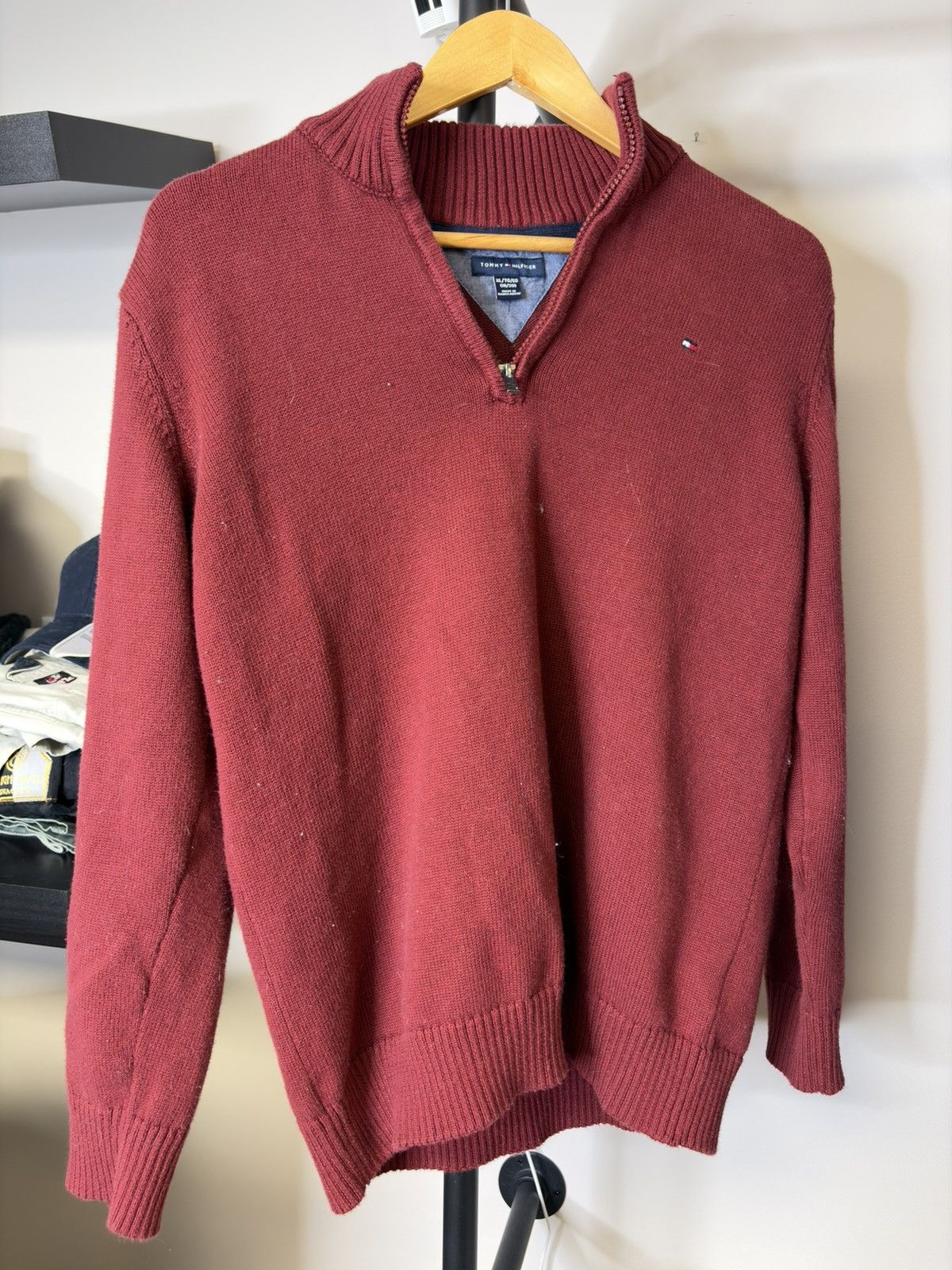 Tommy Hilfiger Tommy Hilfiger Red 3/4 Zip Sweater Size US XL / EU 56 / 4 - 2 Thumbnail