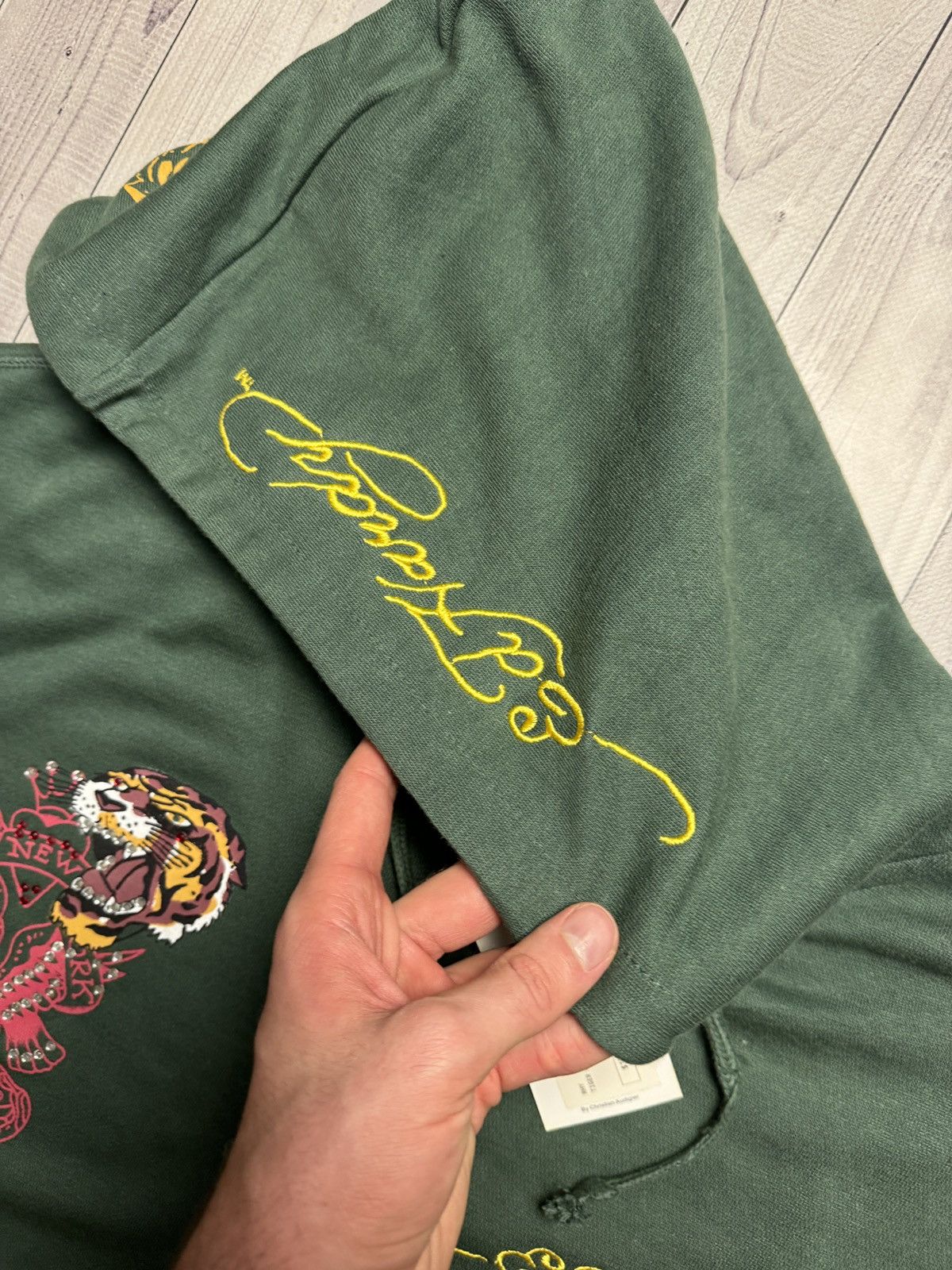 Ed Hardy by Christian Audigier zip hoodie big logo tiger 3XL