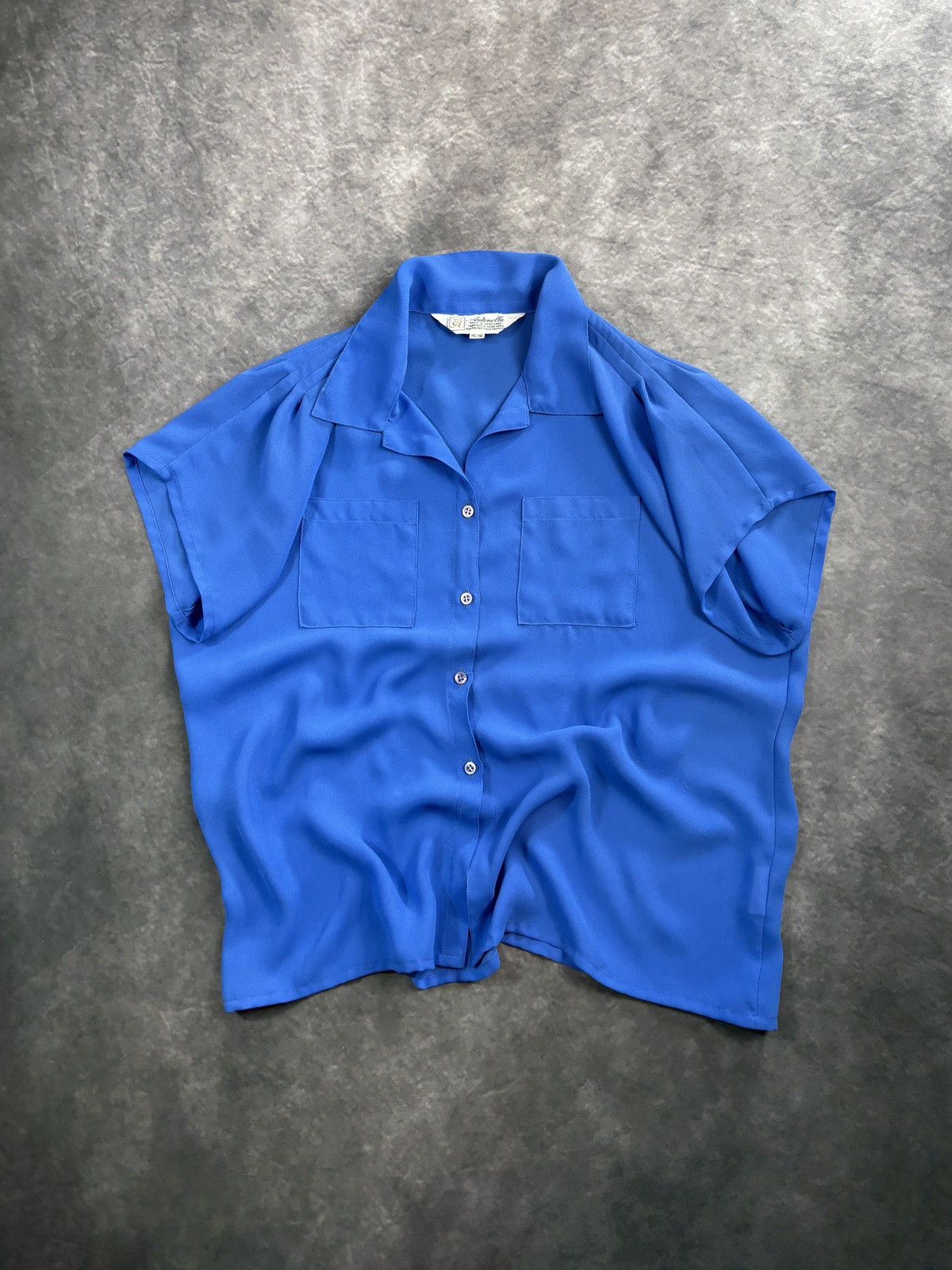 Vintage 1980s Vintage Shortsleeve Shirt Buttonup Acetate Viscose 16 Size XL / US 12-14 / IT 48-50 - 1 Thumbnail