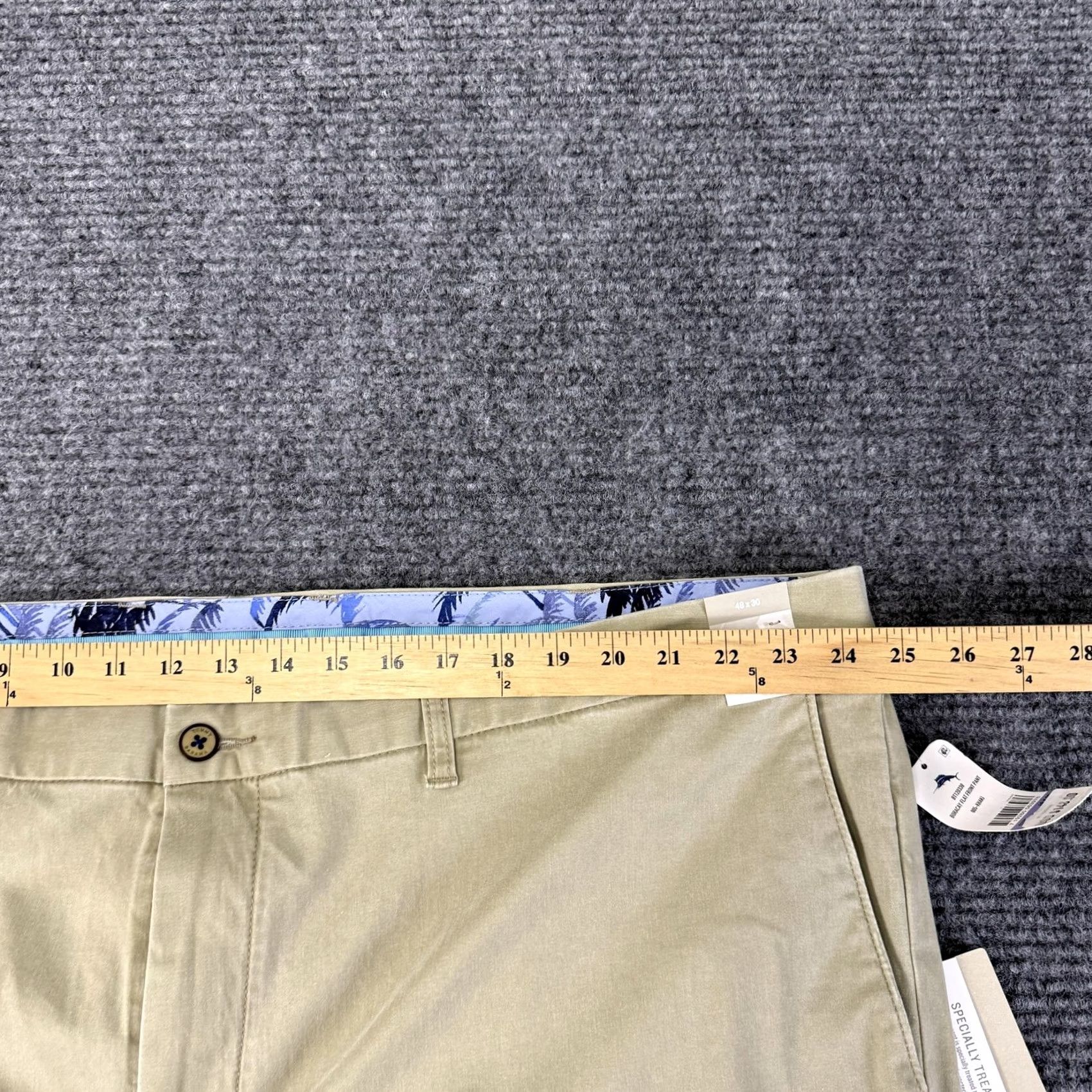 Tommy Bahama Tommy Bahama Mens 48x30 Khaki Boracay Chino Stretch Tencel Flat Front Pants Size US 32 / EU 48 - 5 Thumbnail