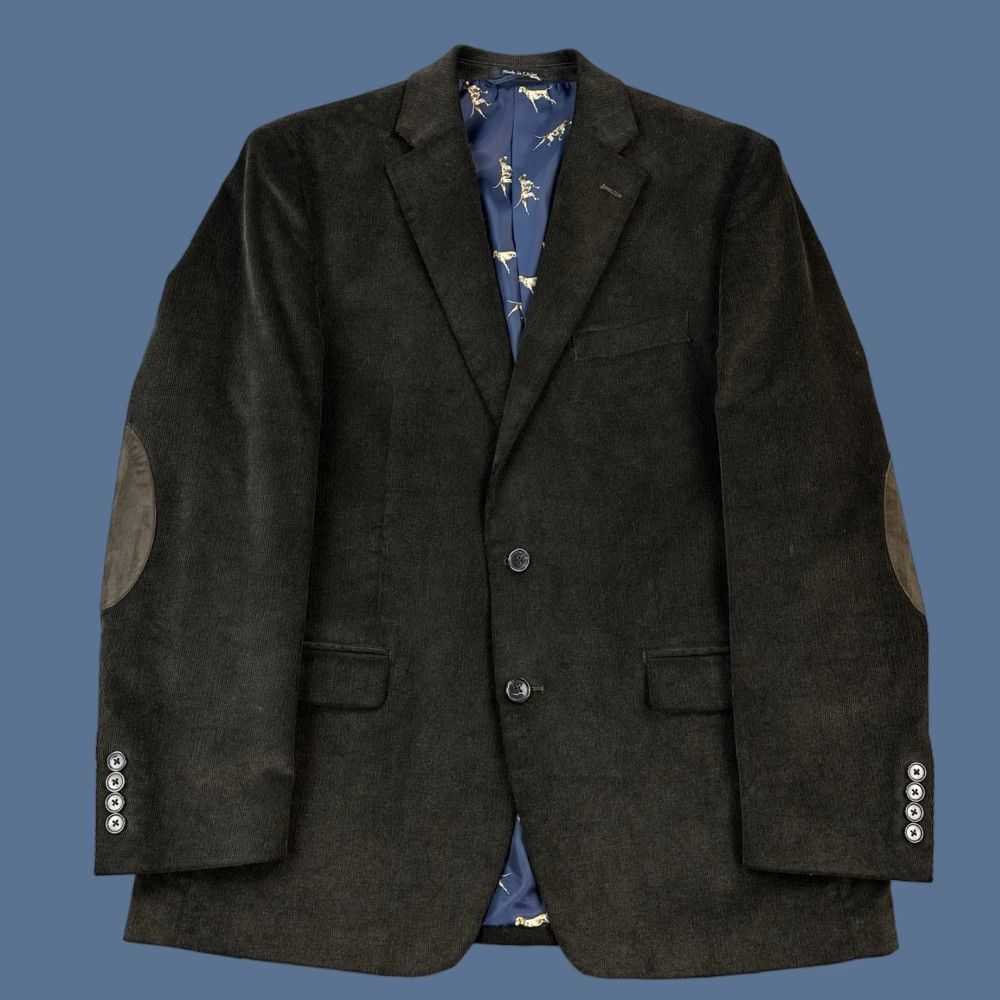 Chaps Chaps Blazer Mens 42R Brown Corduroy Dog Print Liner Elbow Patch Sport Coat Shirt Jacket? Size 42R - 1 Thumbnail