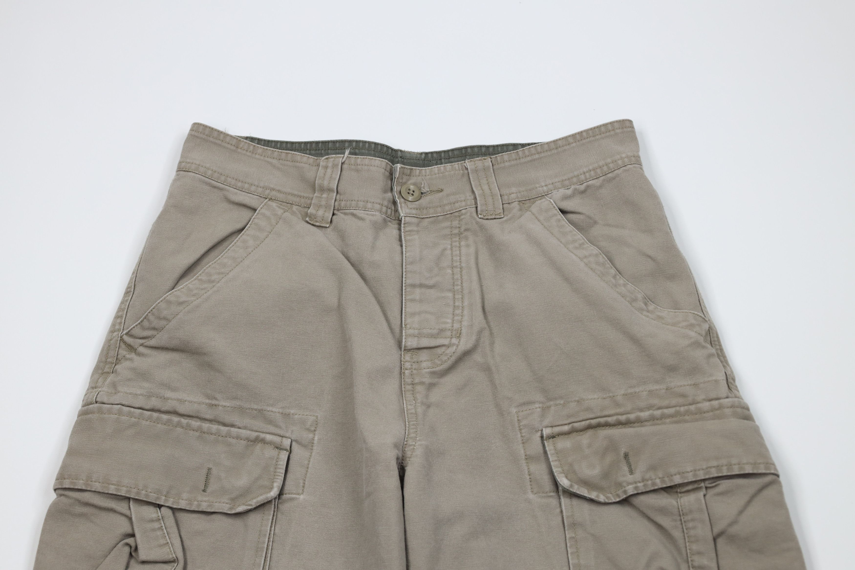 Vintage Vintage 90s Y2K Streetwear Canvas Wide Leg Cargo Pants Beige Size US 29 - 2 Thumbnail