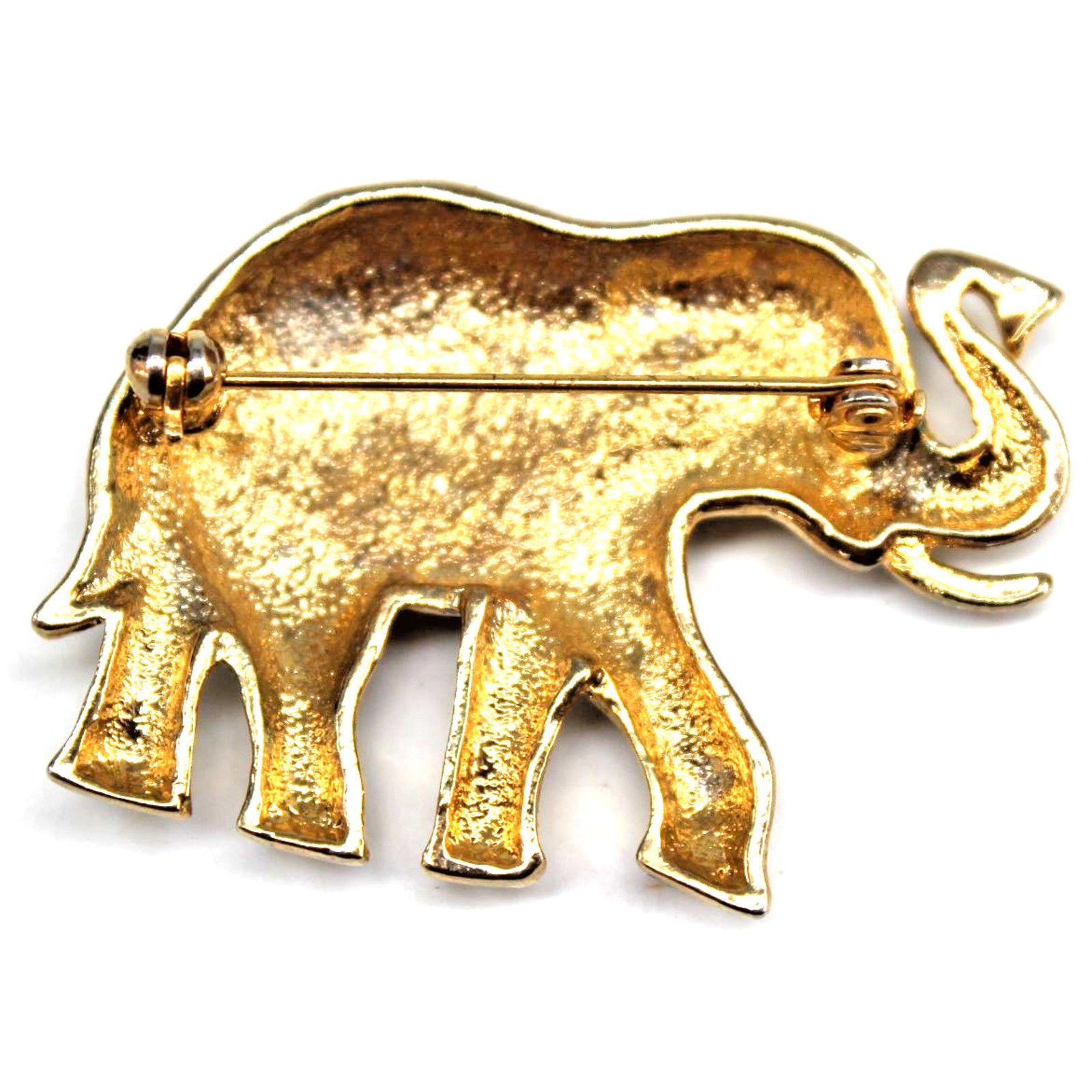 Other Rhinestone Studded Gold Tone Elephant Brooch Green Eye Size ONE SIZE - 3 Thumbnail