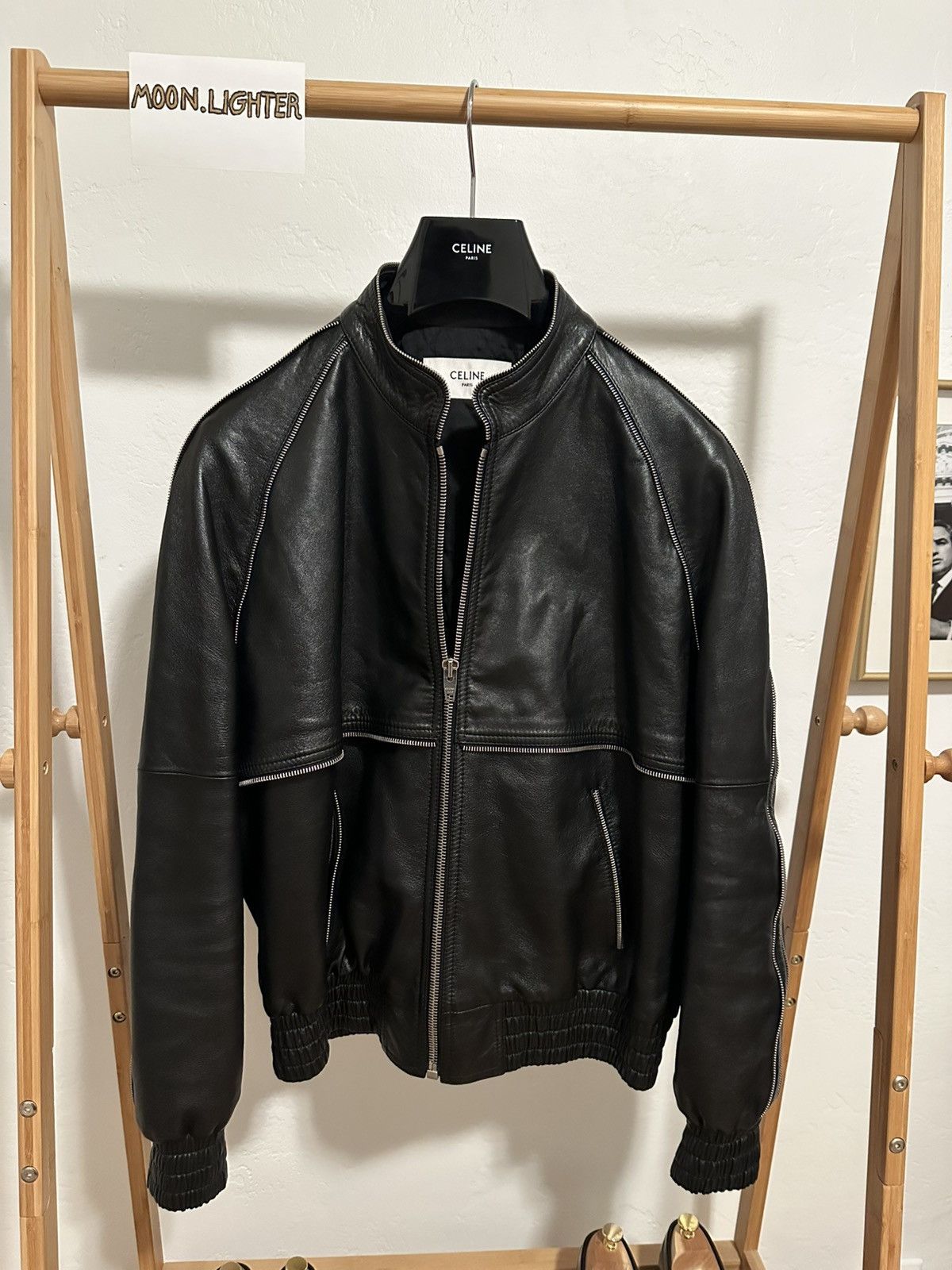 Celine CELINE FW21 Raglan Lamb Leather Jacket with Zip Details Size US M / EU 48-50 / 2 - 2 Thumbnail