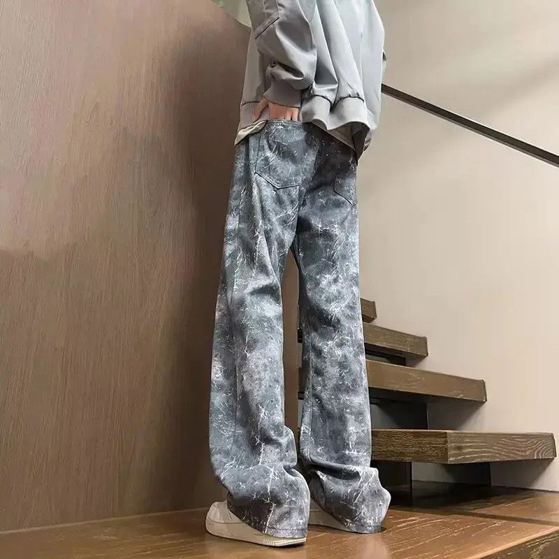 Japanese Brand Retro loose washed tie dye jeans Size US 32 / EU 48 - 4 Thumbnail