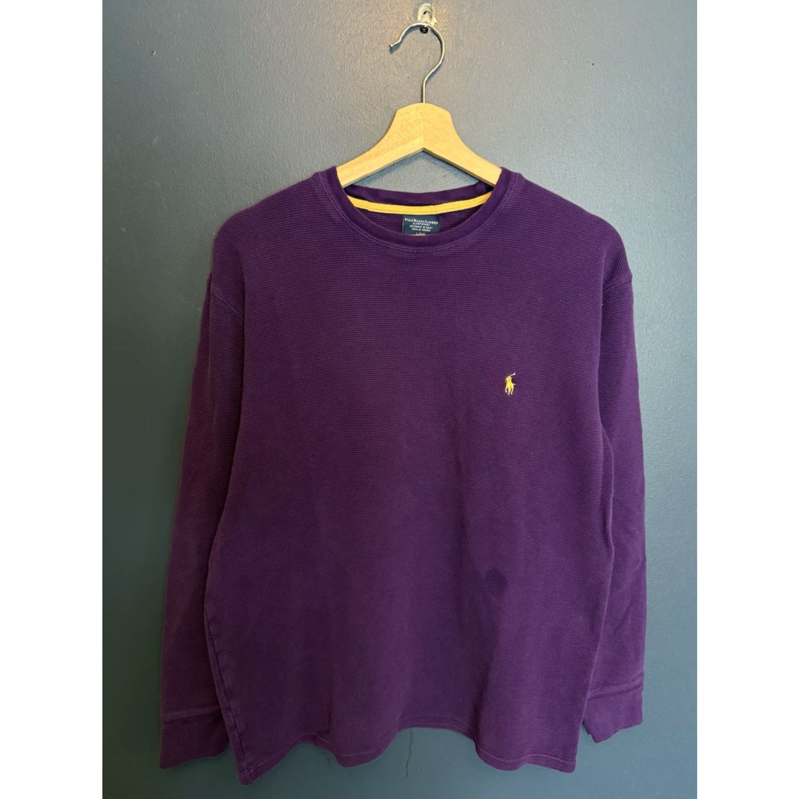 Ralph Lauren Ralph Lauren Polo Purple Cotton Thermal Long Sleeve Shirt L Mens Large Purple Cotton Thermal Long Sleeve Shirt Size US L / EU 52-54 / 3 - 3 Thumbnail