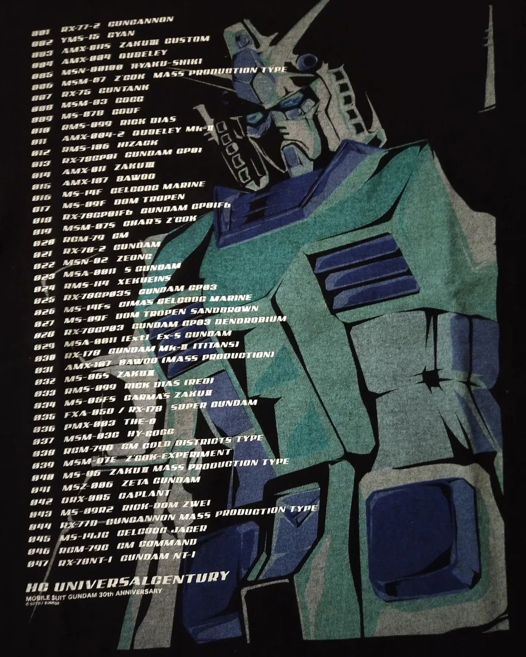 Anime × Japanese Brand Mobile Suit Gundam 30th Anniversary Gunpla Anime Tees Size US L / EU 52-54 / 3 - 2 Thumbnail