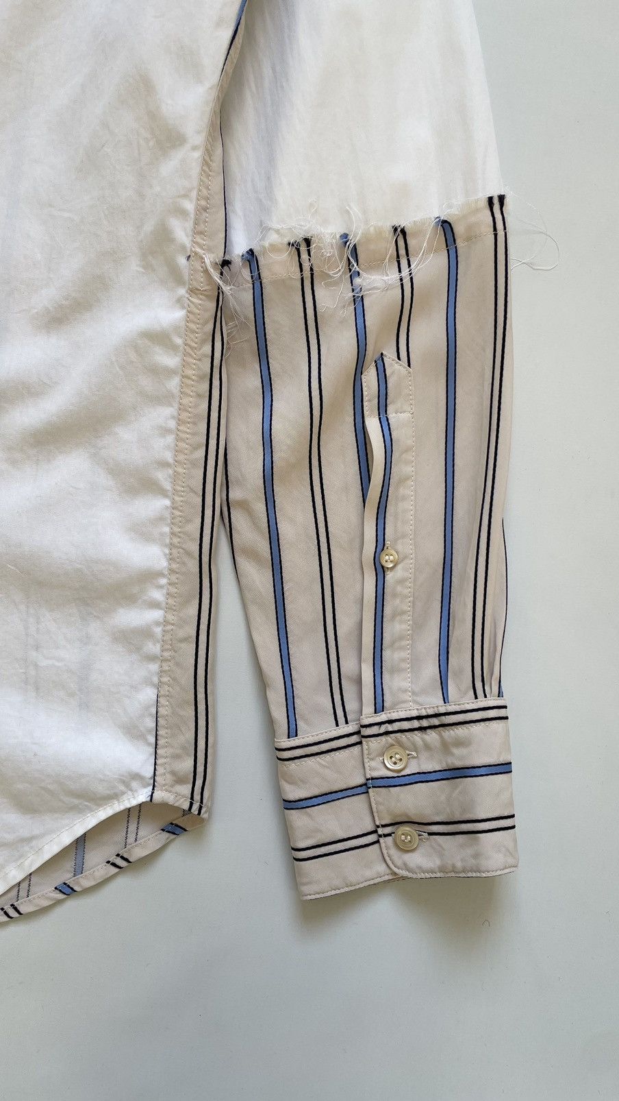 Wales Bonner A/W 20 Reworked Raw Edge Stripe Shirt Size US M / EU 48-50 / 2 - 16 Thumbnail