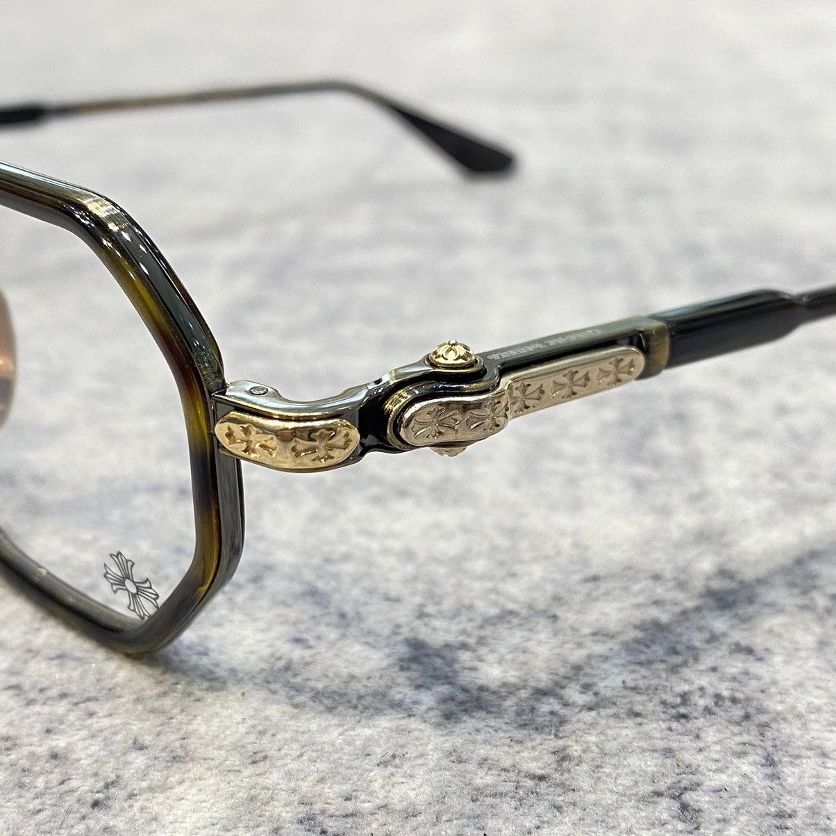 Chrome Hearts CHROME HEARTS TATTERS Dark Tortoise/Antique Gold Size ONE SIZE - 2 Thumbnail