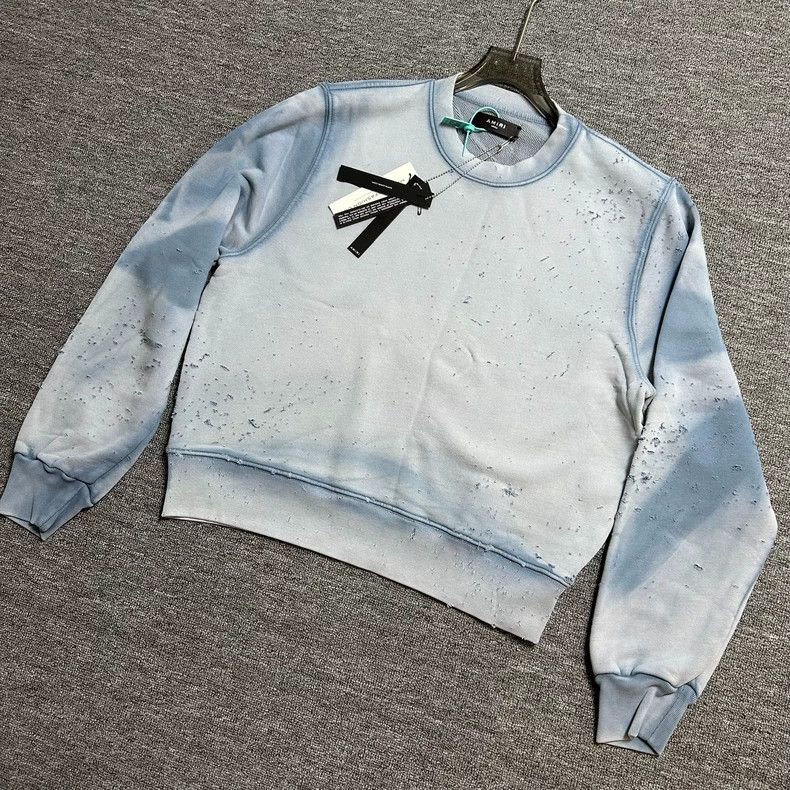 Amiri Amiri Blue Tie-Dye Scatter Bullet Sweatshirt Size US S / EU 44-46 / 1 - 1 Thumbnail