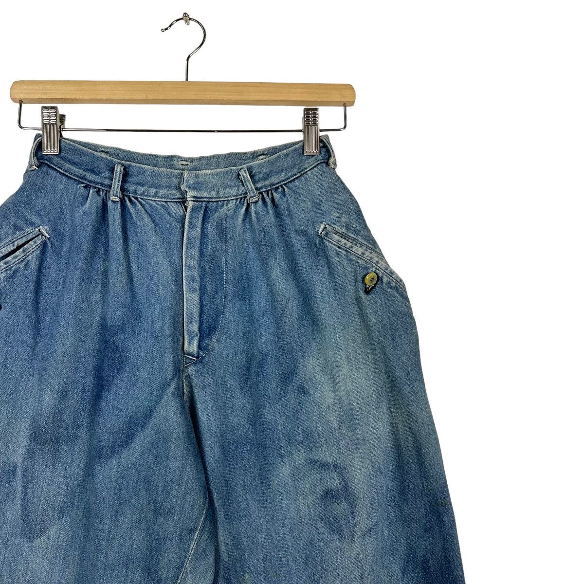 Yohji Yamamoto 🔥 VINTAGE 80s Y's YOHJI YAMAMOTO BAGGY DYED DENIM JEANS Size 26" / US 2 / IT 38 - 5 Thumbnail