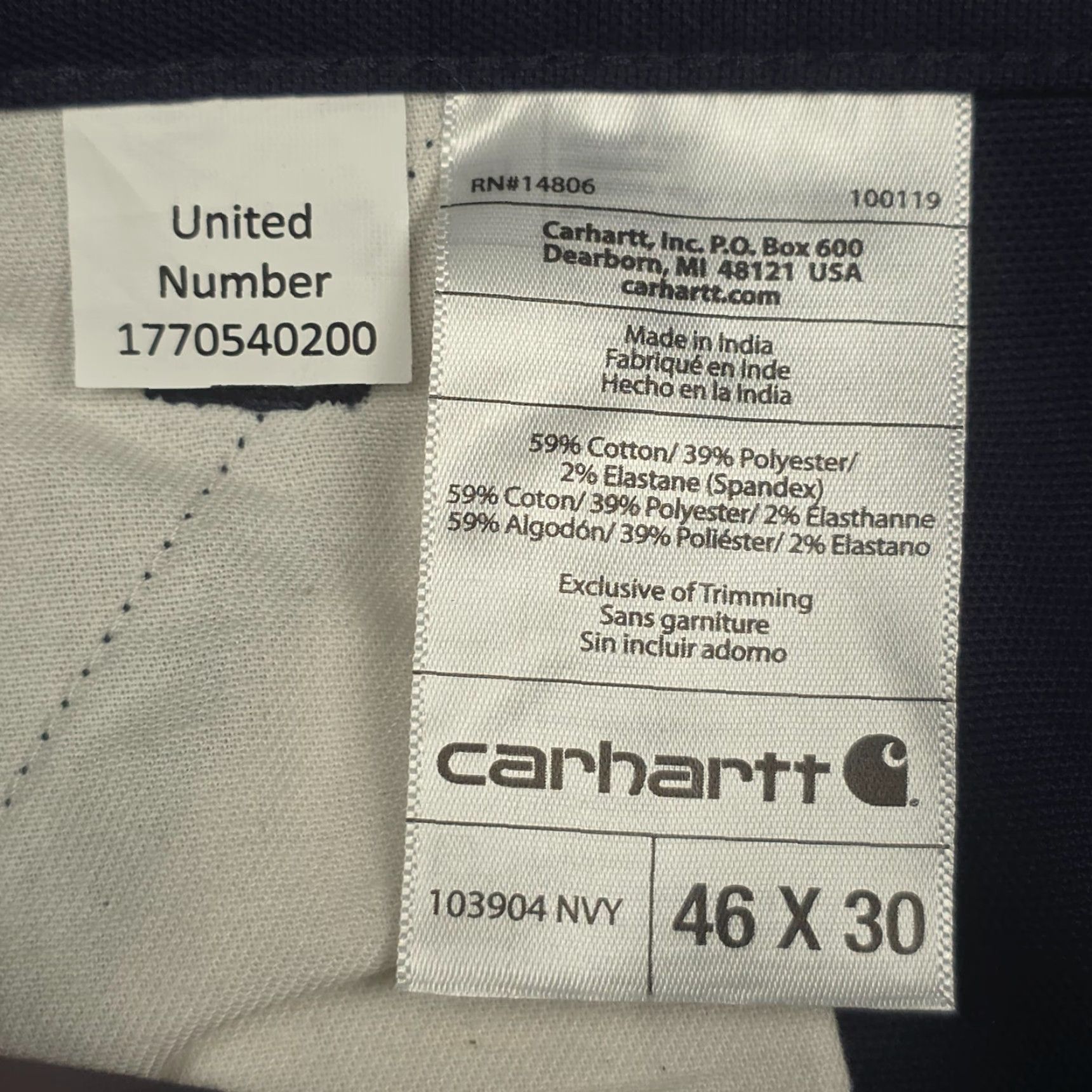 Carhartt Carhartt UAL Rugged Professional Cargo Pants 46x30 Navy Blue NWT Mens Straight Pants Size US 30 / EU 46 - 6 Thumbnail