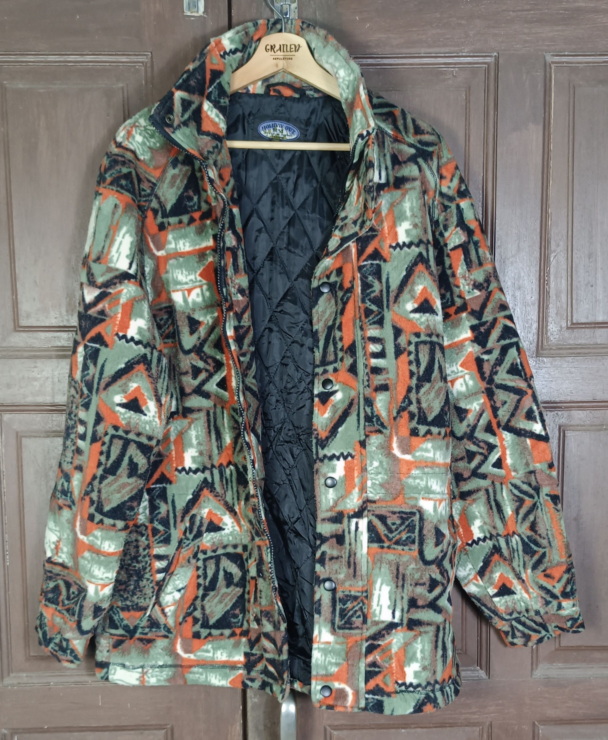 Japanese Brand Vintage 90s💥Holiday Out Best Navajo Wool Jacket Size US L / EU 52-54 / 3 - 2 Thumbnail