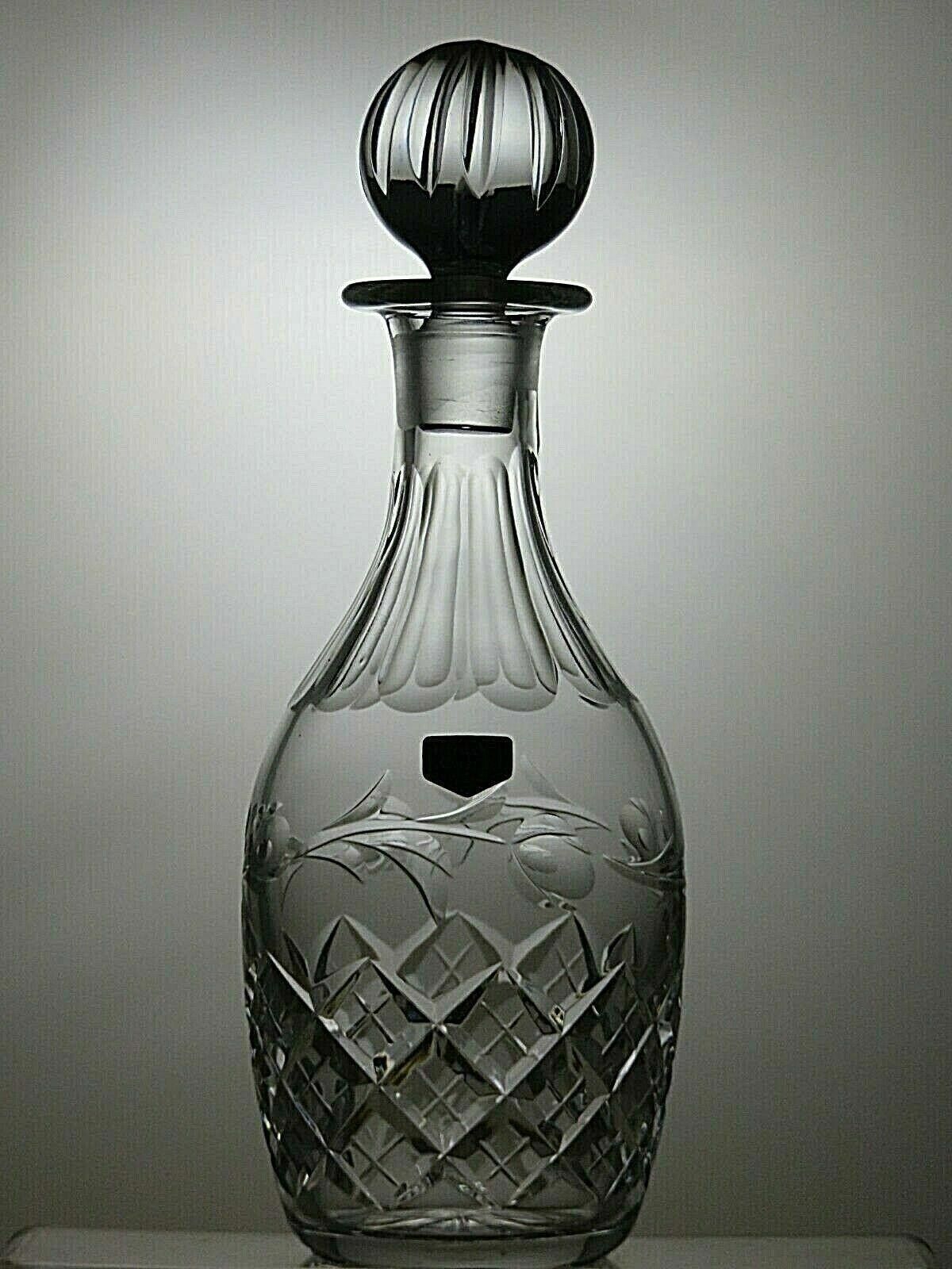 The Unbranded Brand Wordsley Lead Crystal Cut Glass Round Decanter 11" Size ONE SIZE - 2 Thumbnail