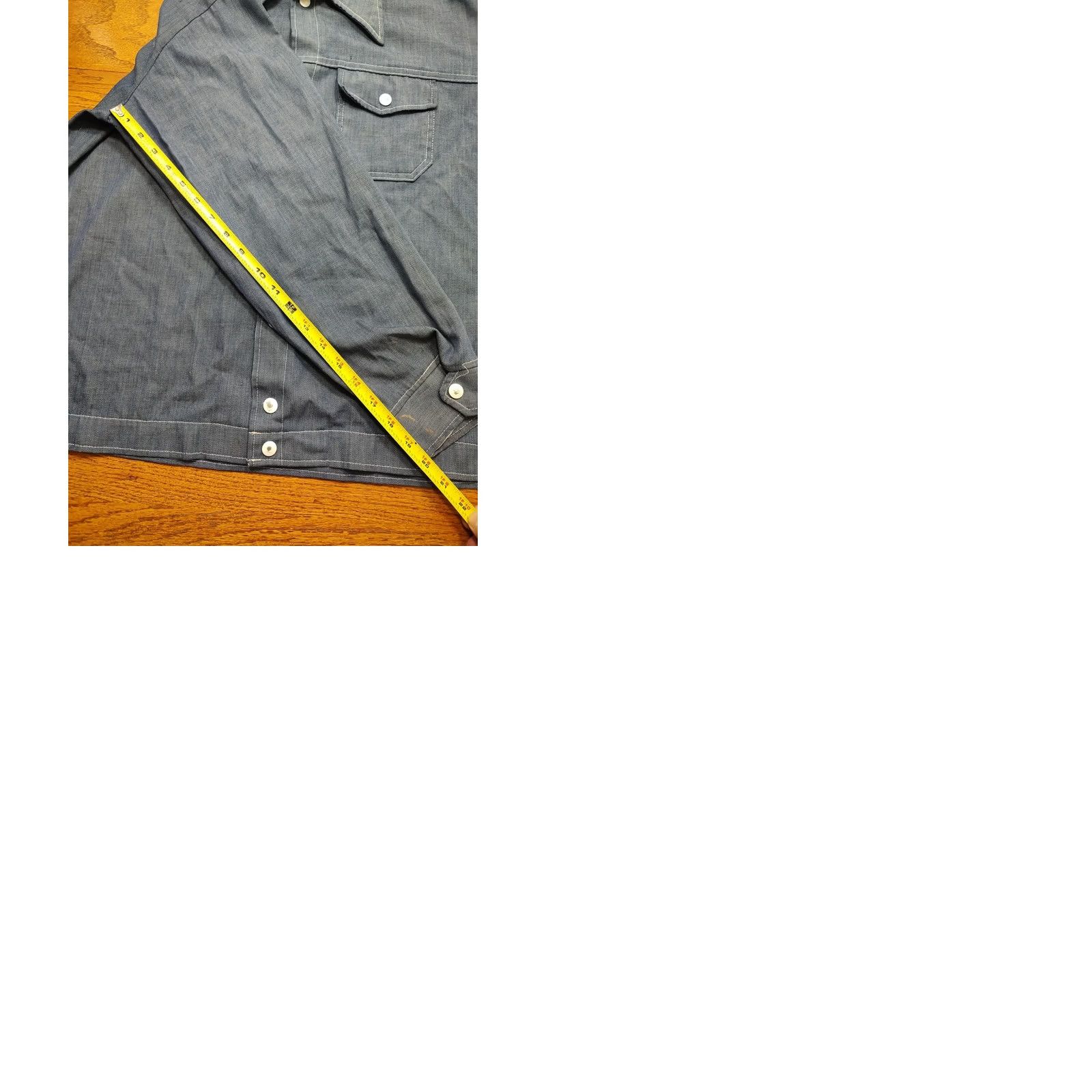 Denime VINTAGE Denim Chore Jacket XL Men Mid-Length Snap Button Military Style Workwear USA 80s Blue Size US XL / EU 56 / 4 - 10 Thumbnail