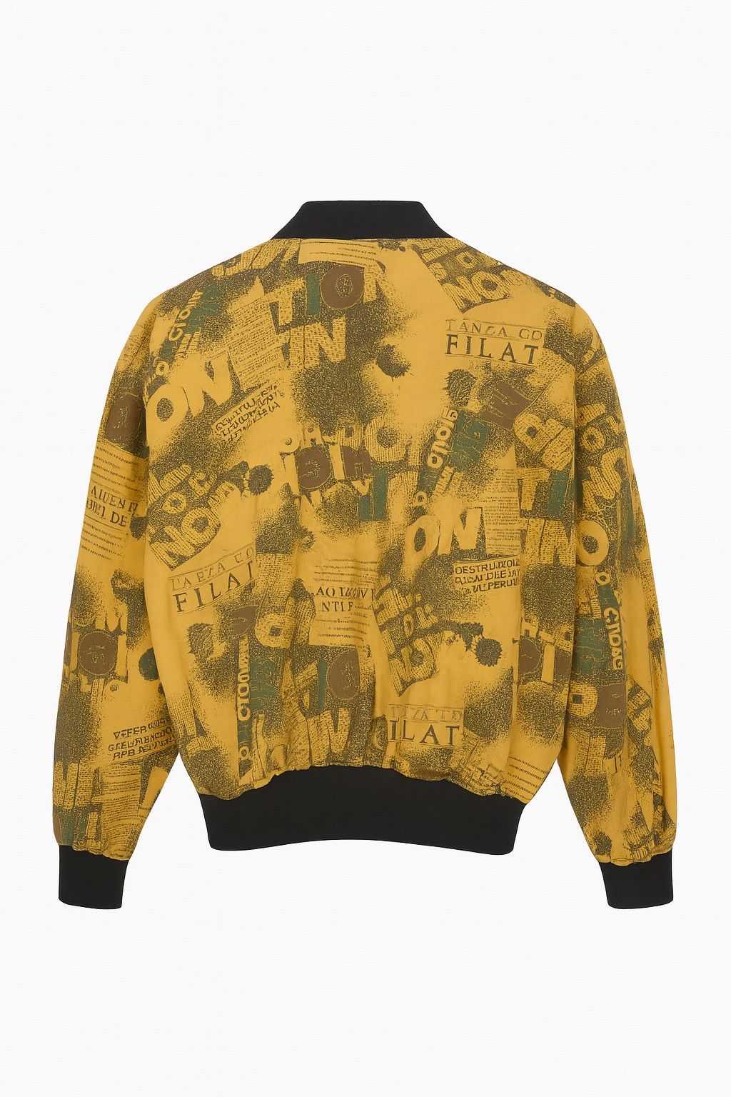 Japanese Brand Vintage Reversible Zodiac Bomber Graphic Yellow Newspaper Size US L / EU 52-54 / 3 - 2 Thumbnail