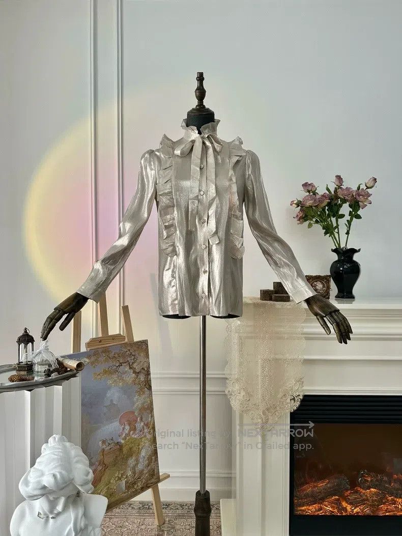 Gucci Gucci Ruffled shiny satin shirt Size S / US 4 / IT 40 - 2 Thumbnail