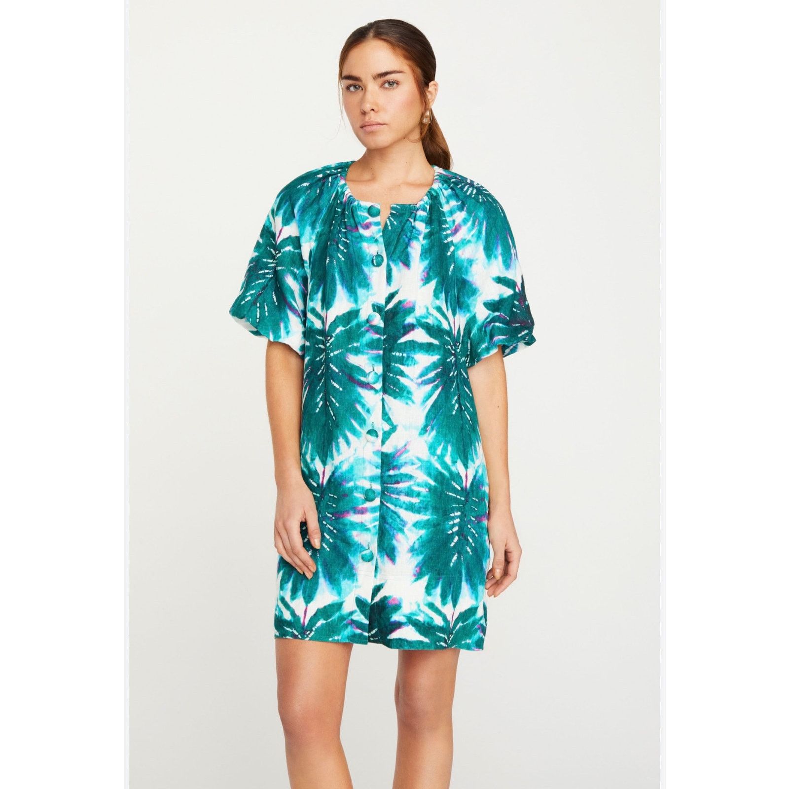 Marie Oliver Marie Oliver Huxley Dress in Monstera Print (Sz S) Size S / US 4 / IT 40 - 1 Thumbnail