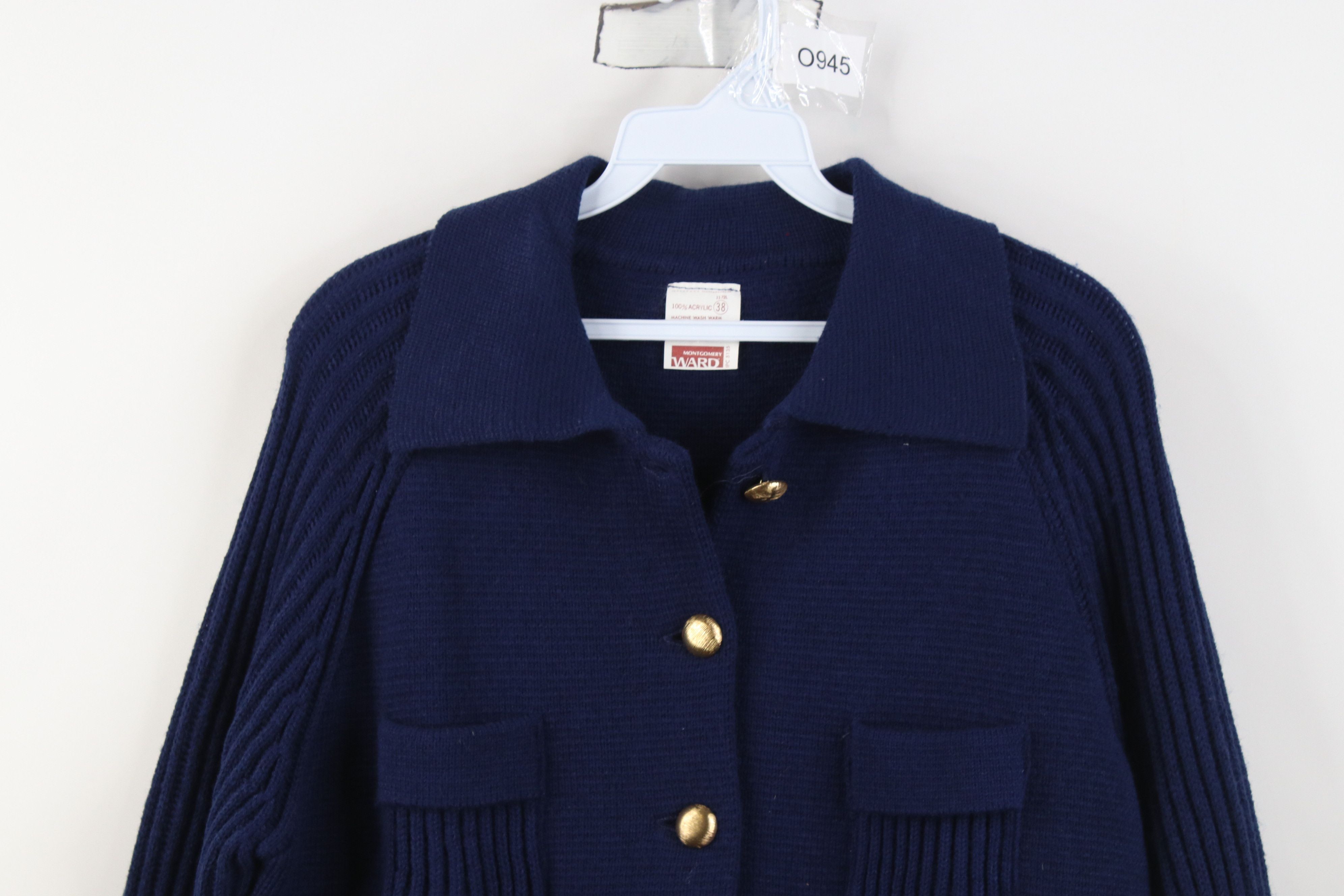 Vintage Vintage 70s Streetwear Ribbed Knit Collared Cardigan Sweater Size XS / US 0-2 / IT 36-38 - 2 Thumbnail