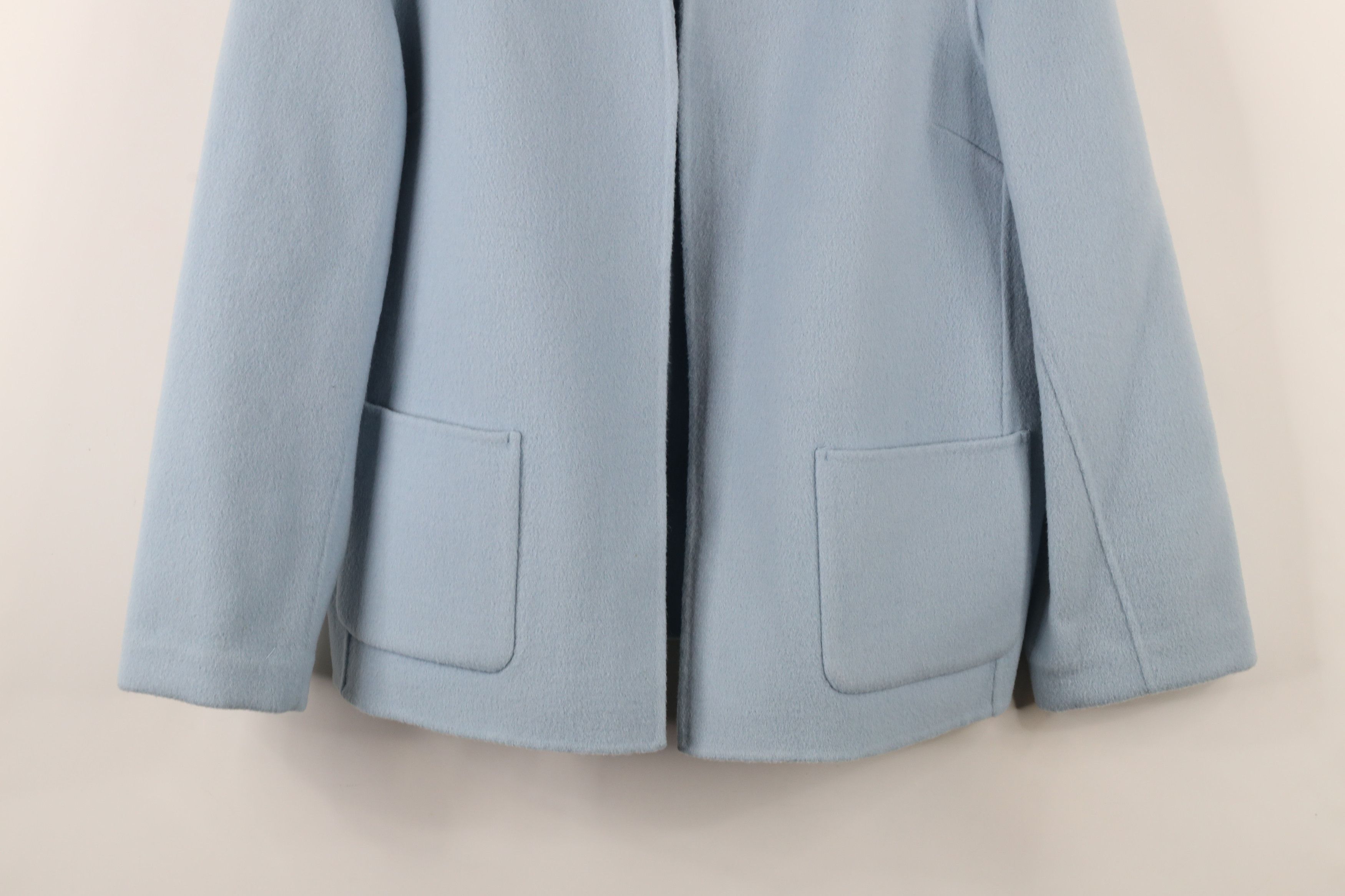 Vintage Vintage 90s Streetwear Wool Open Front Blazer Jacket Blue Size L / US 10 / IT 46 - 3 Thumbnail
