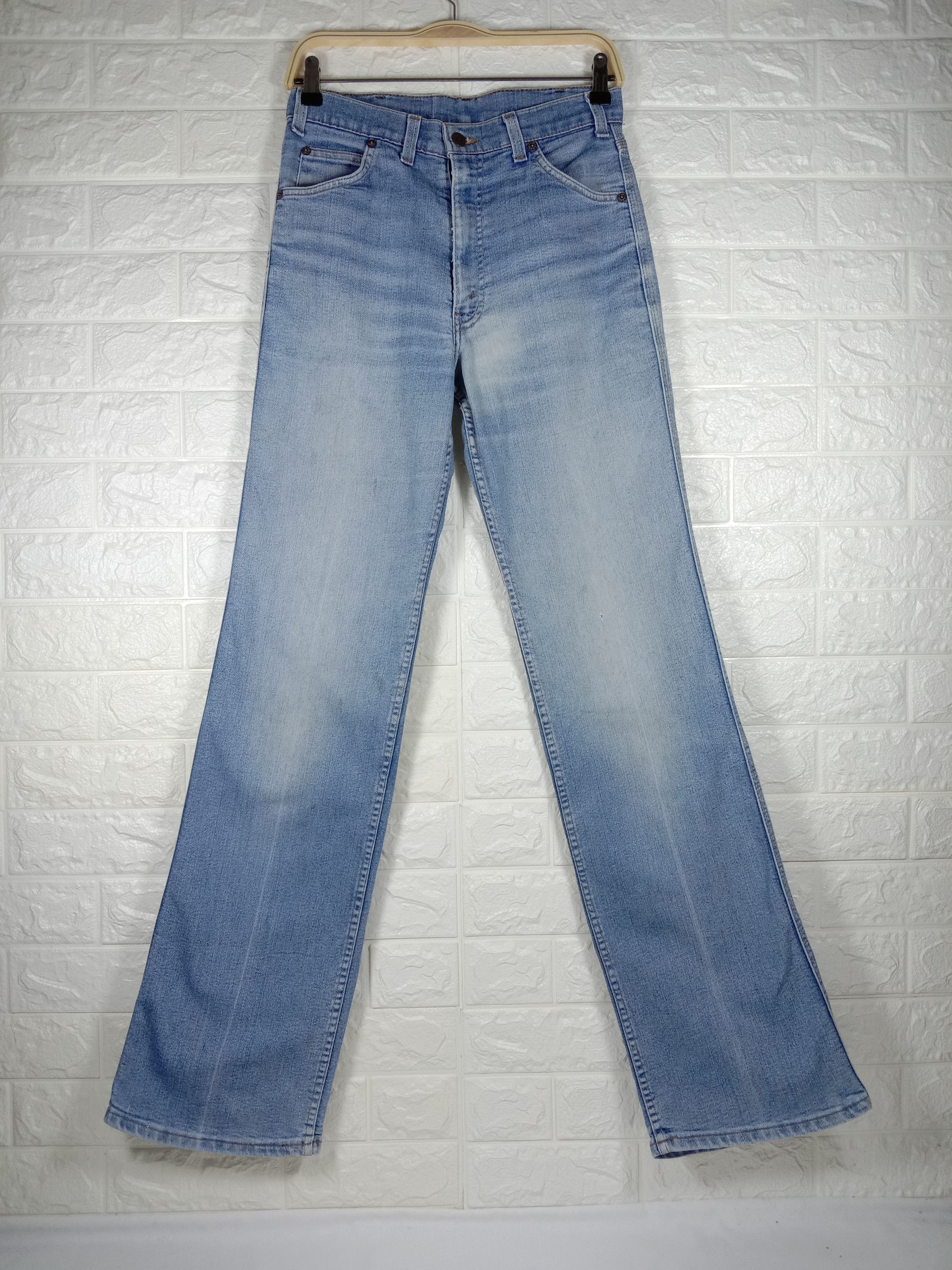 Levi's Vintage 80s Levi's Flare Jeans Talon Zipper Faded Blue Denim Size 29" - 1 Thumbnail