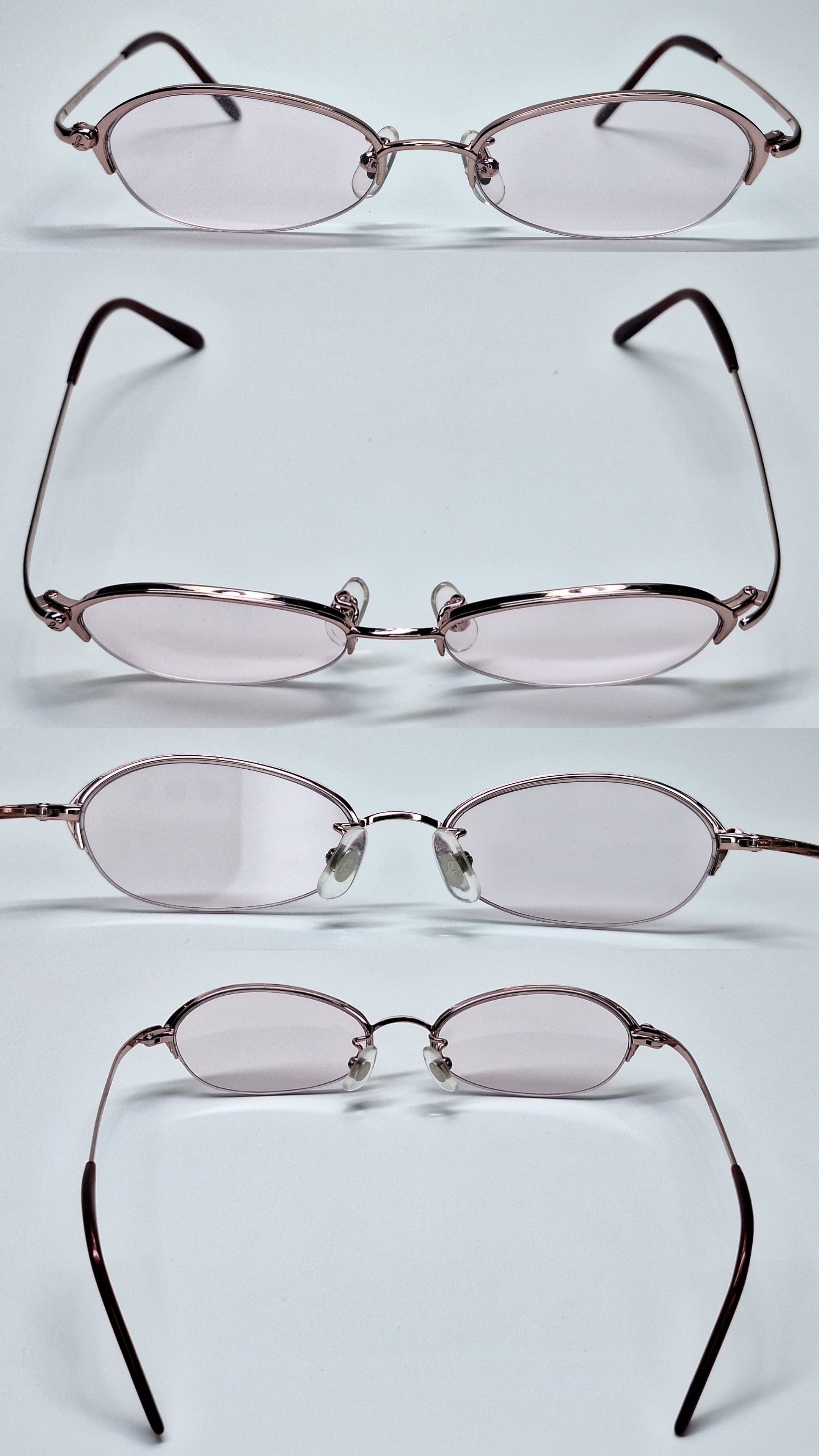 agnes b. Agnes b. AB-1749 Rose Pink Slim Metal Eyeglasses Geek-Chic Size ONE SIZE - 4 Thumbnail
