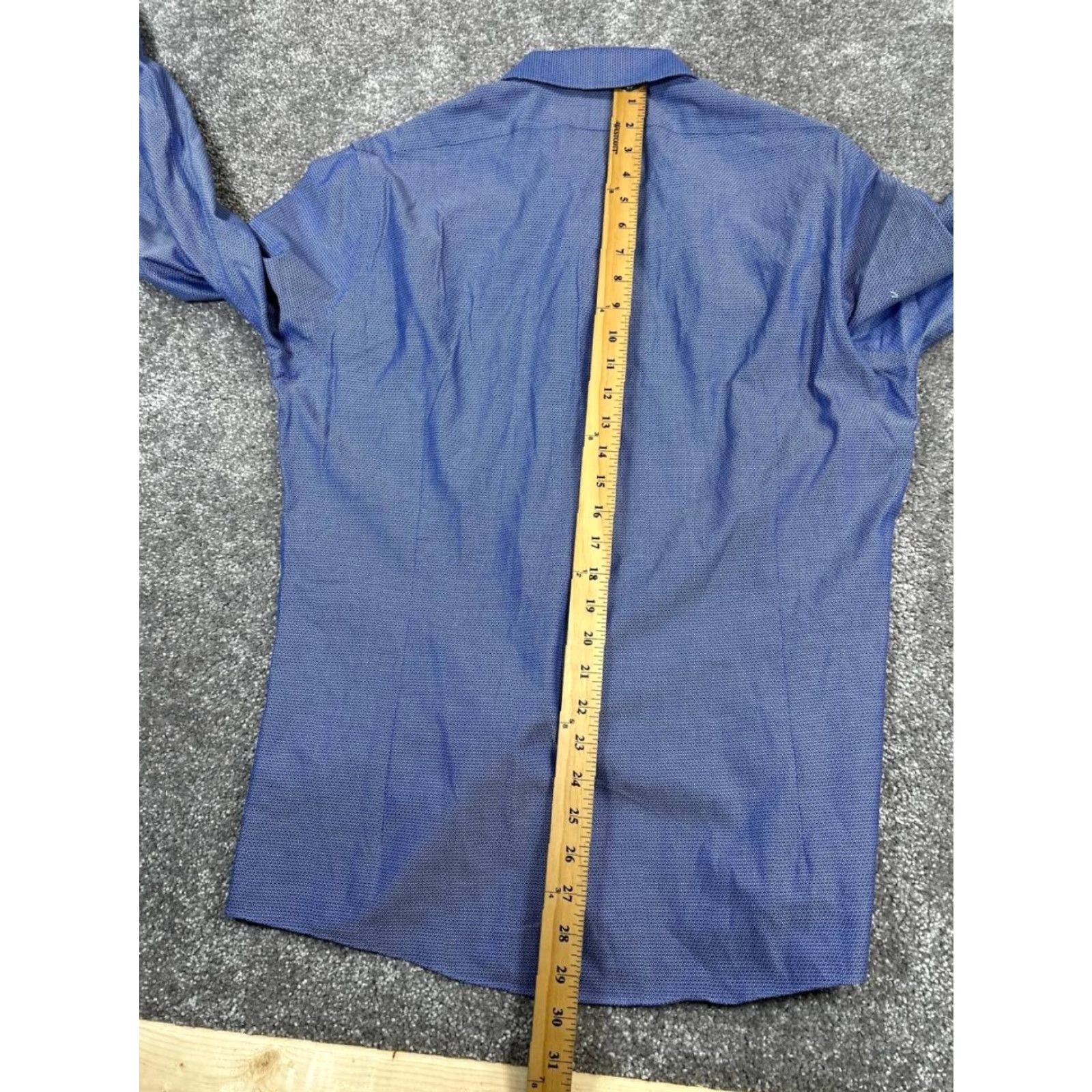 Brooks Brothers Brooks Brothers Dress Shirt Mens 15.5 Blue White Cotton Button Up Long Sleeve Geometric Non-Iron Button-Down Collar 15.5 in Regular Mens Size 42R - 7 Thumbnail