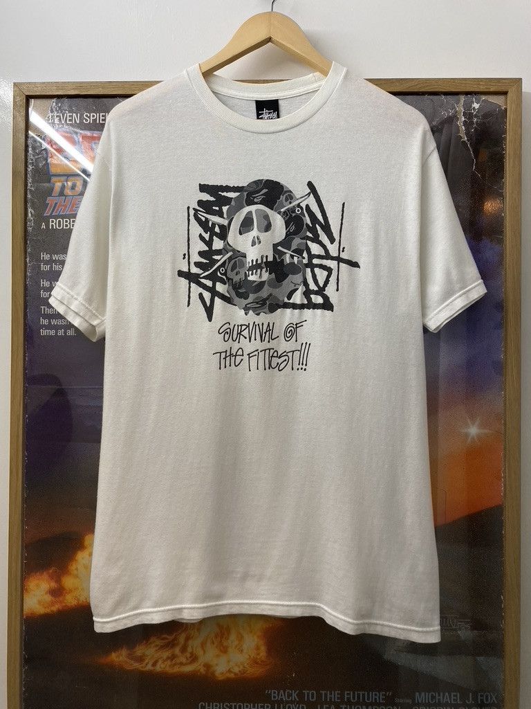 Bape × Stussy 2010 Bape x Stussy Survival Of The Fittest T Shirt Size US M / EU 48-50 / 2 - 1 Thumbnail