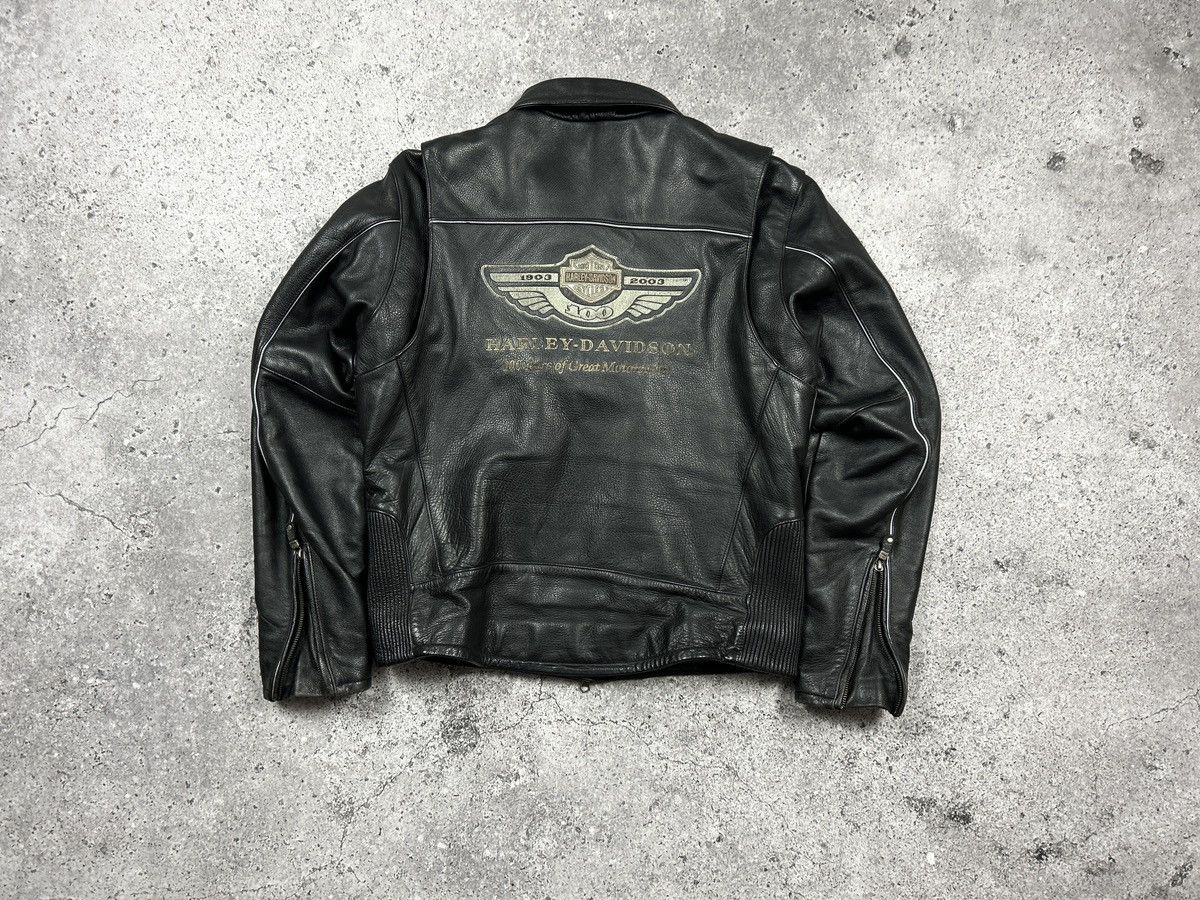 Harley Davidson × Vintage Harley Davidson Leather Jacket 100th anniversary Size US M / EU 48-50 / 2 - 6 Thumbnail