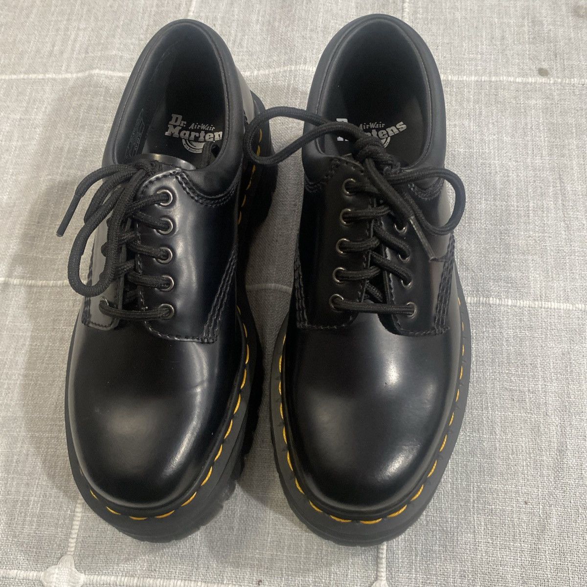 Dr Martens Dr. Martens 8053 Quad Platform Leather Oxfords Derby Black Shoes, Men's (Size 7)