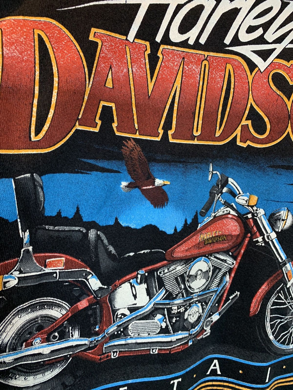 Harley Davidson × Vintage *RARE* Vintage 80s Harley Davidson SofTail Biker Sweatshirt Size US XL / EU 56 / 4 - 3 Thumbnail