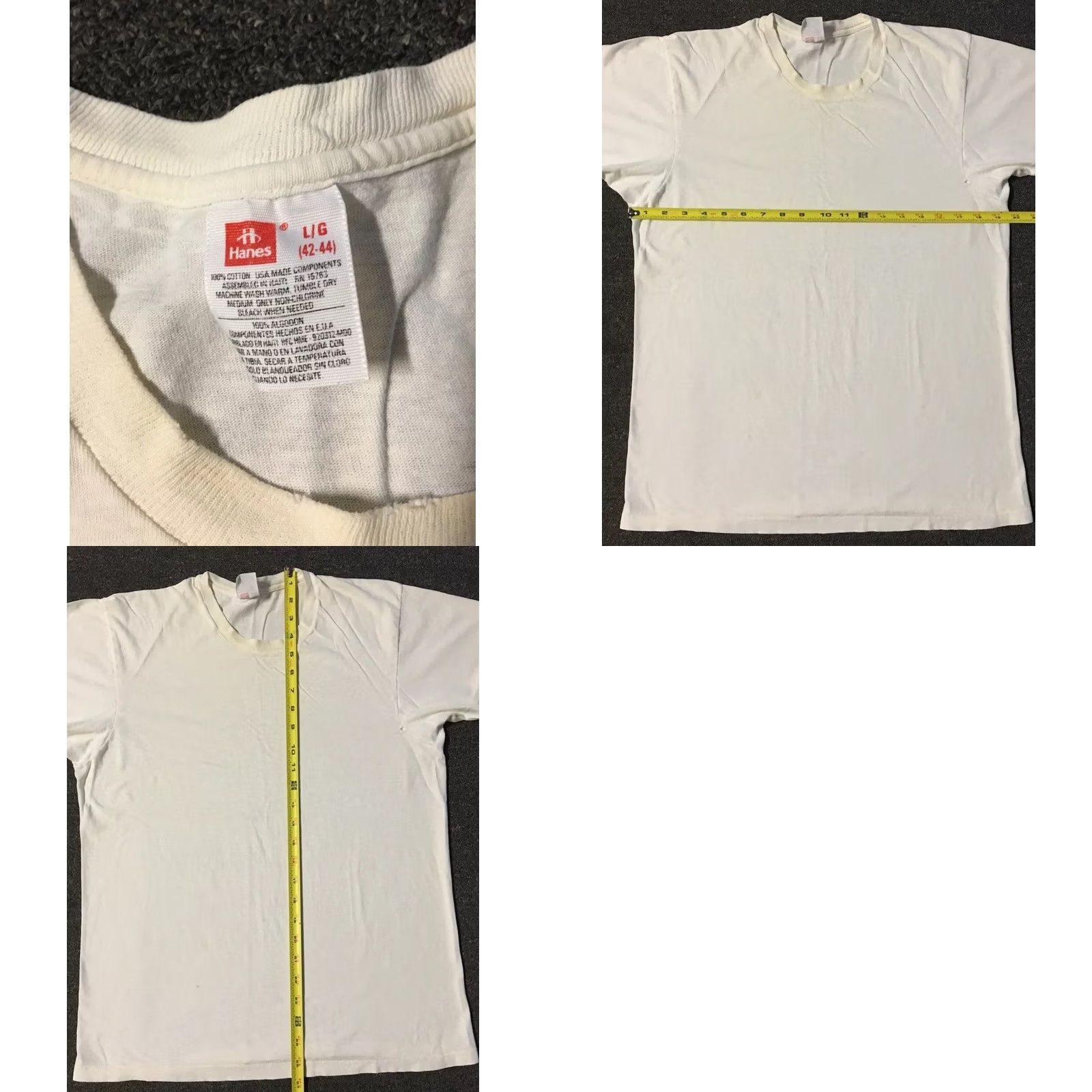 Hanes VINTAGE Hanes Shirt S White 80s 90s Faded Distressed Grunge Punk Biker Skate Surf Trucker ME? Size US S / EU 44-46 / 1 - 10 Thumbnail